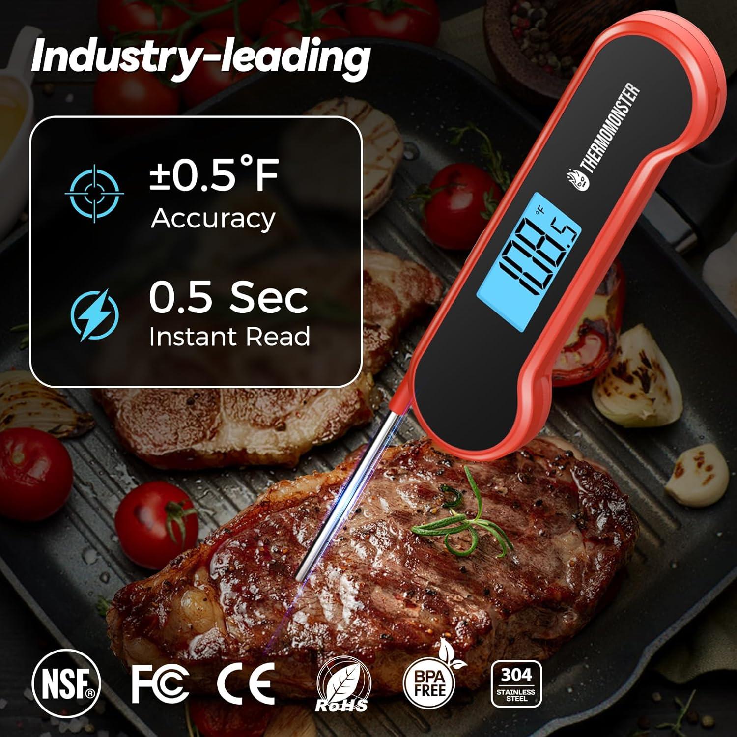 Termómetro Digital de Carne ThermoMonster Rojo 0.5s Preciso