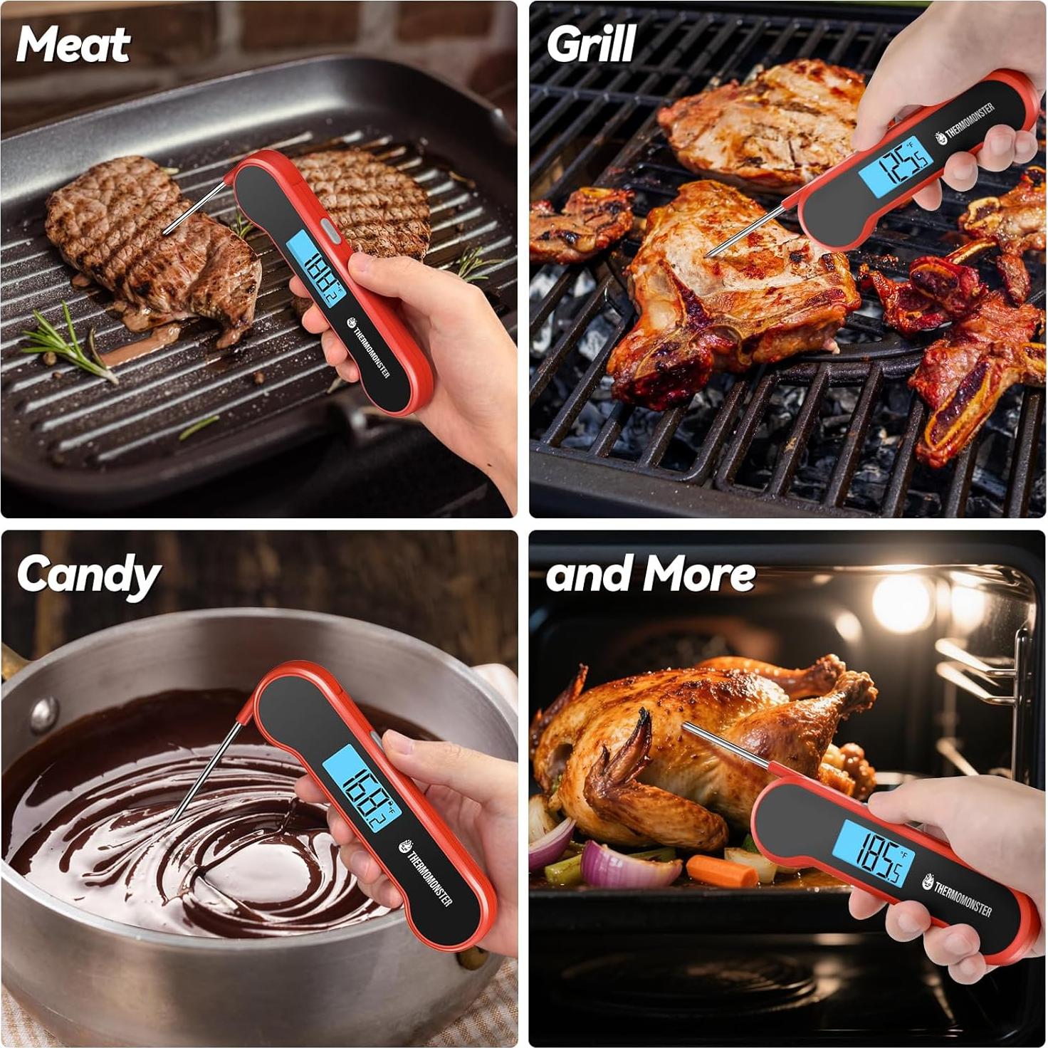 Termómetro Digital de Carne ThermoMonster Rojo 0.5s Preciso