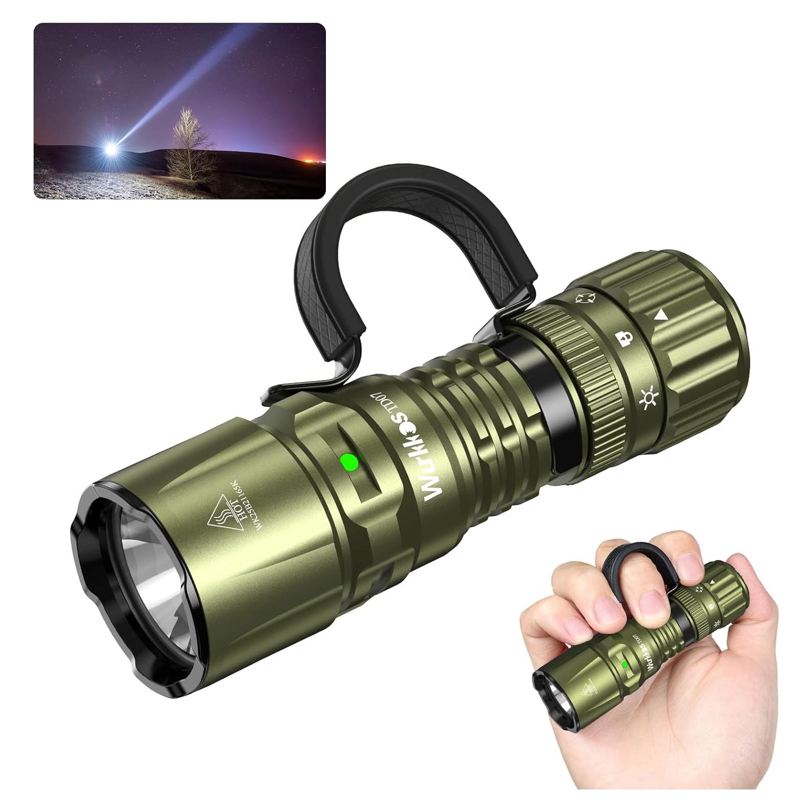 Linterna Táctica LED Wurkkos TD07 1300 Lúmenes Verde Oliva