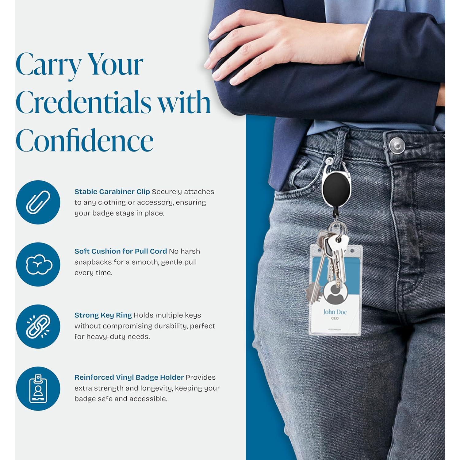 Soportes de Identificación Will Well 2 Pcs con Clip y Carretes