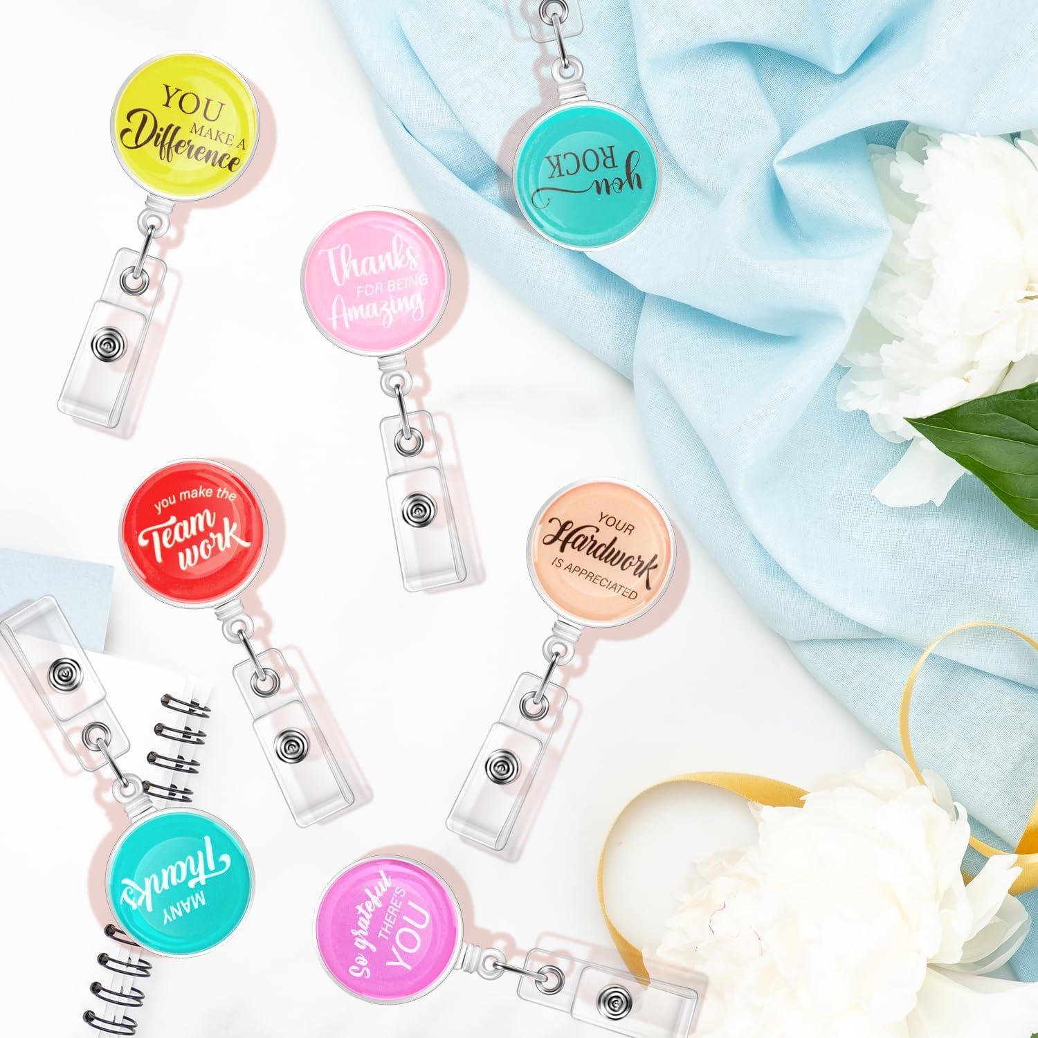 20 Ruedas de Insignia Retráctiles Piuaeue con Cita Motivacional