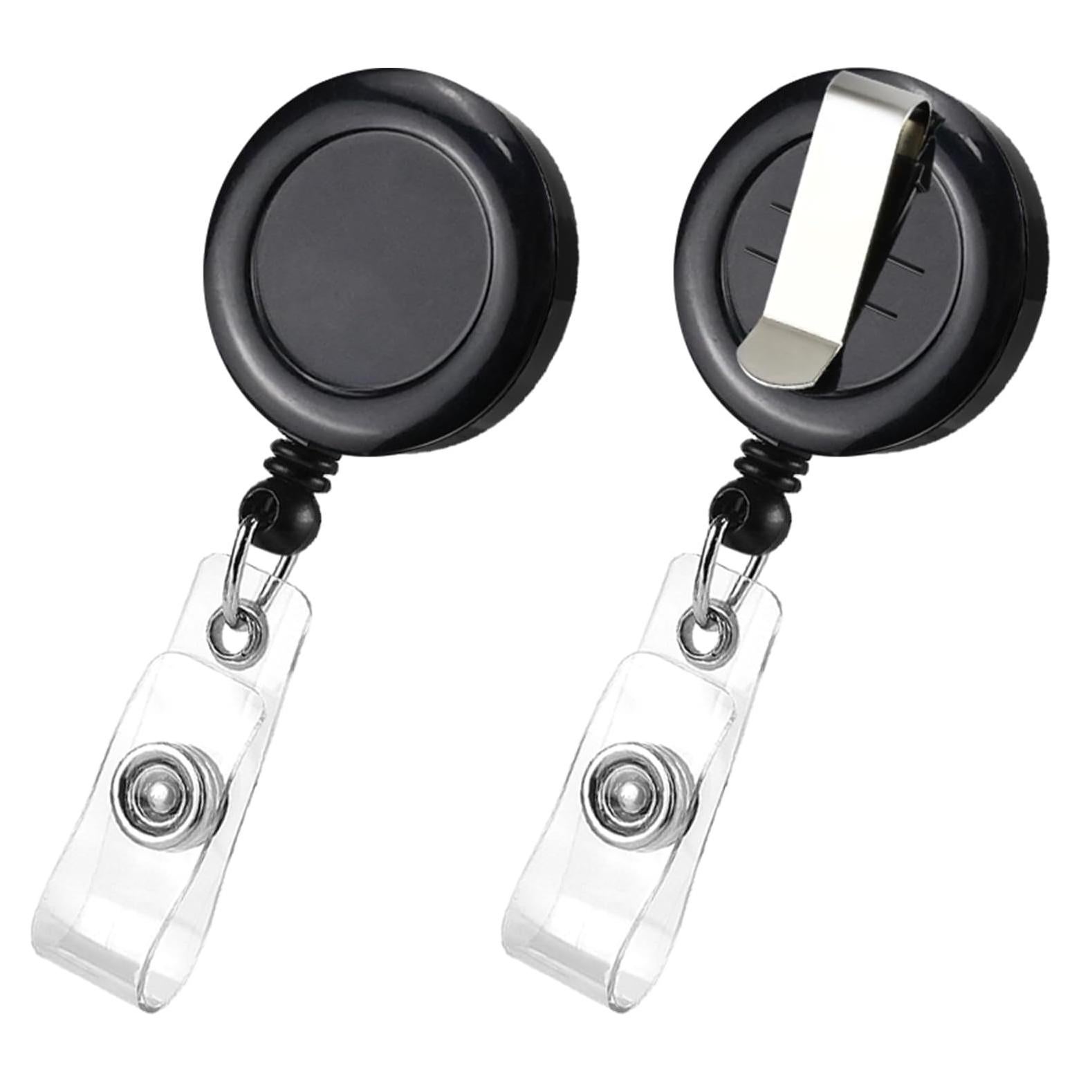 2 Portatarjetas Retráctiles Koorito con Clip Cintura Negro