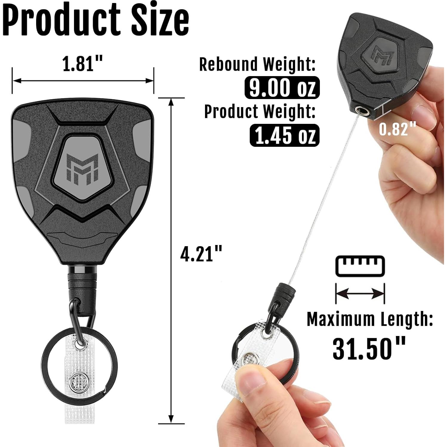 Llavero Retráctil MNGARISTA con Clip para Cinturón, 2 Unidades