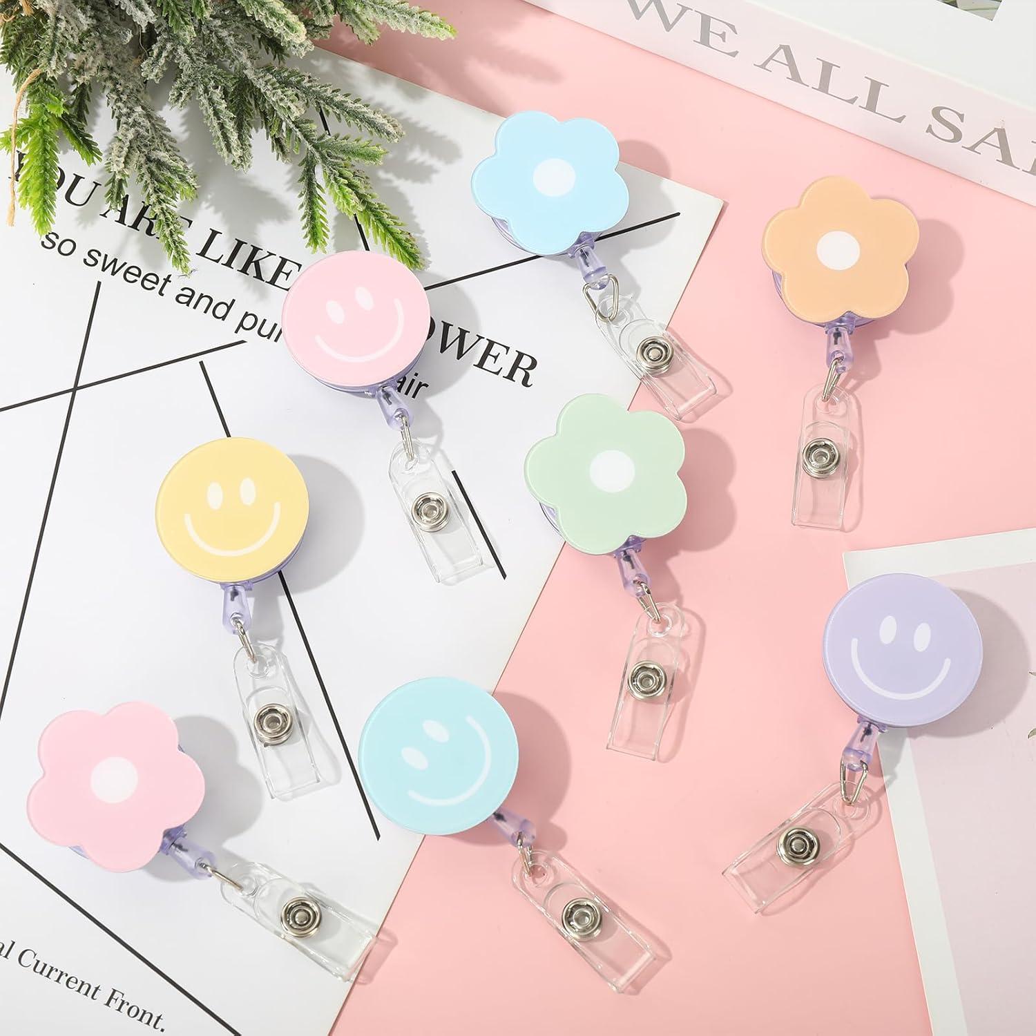 Ruedas de Insignia Retráctiles Whaline 8 Piezas Flor y Sonrisa