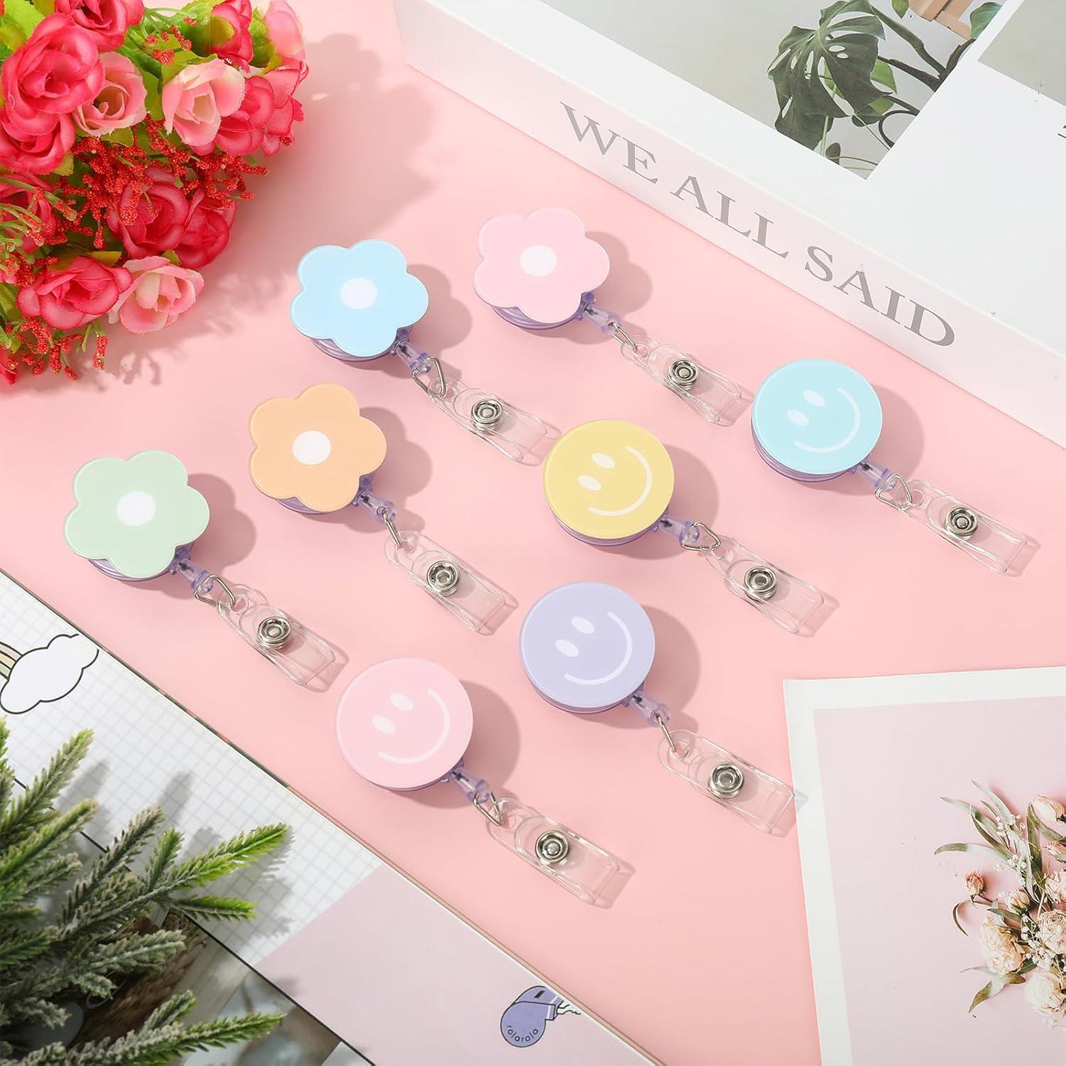 Ruedas de Insignia Retráctiles Whaline 8 Piezas Flor y Sonrisa