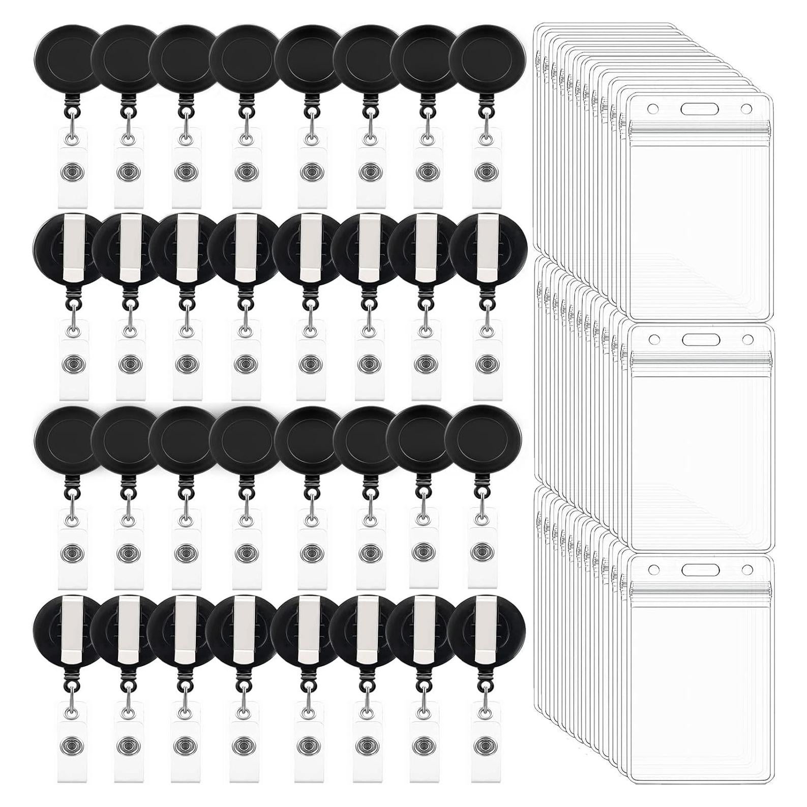 Paquete de 100 Clips Retráctiles Beieverluck para Identificación