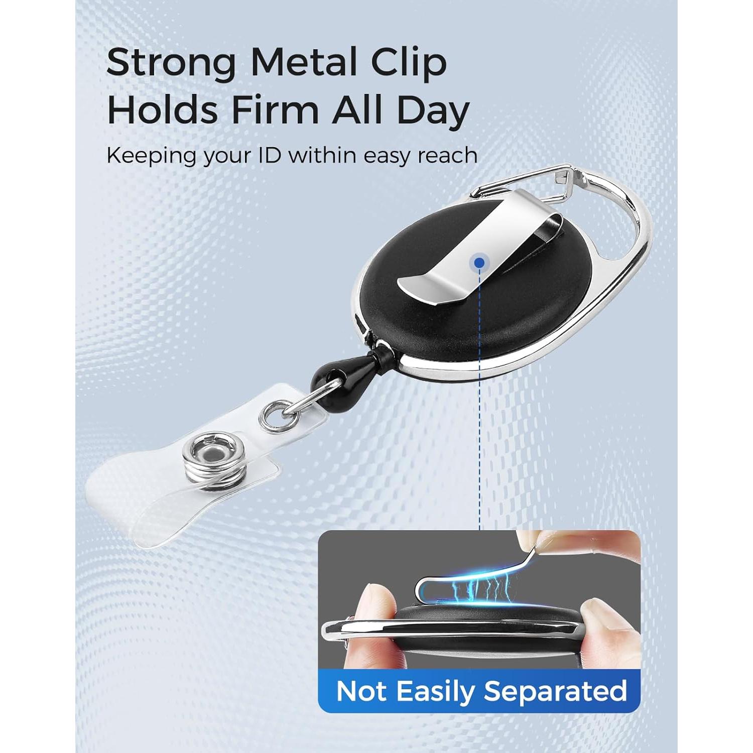 KTRIO Sujetadores de Insignias Retráctiles Verticales - 2 Pcs