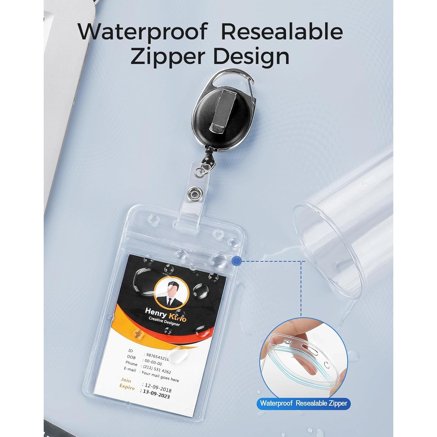 KTRIO Sujetadores de Insignias Retráctiles Verticales - 2 Pcs