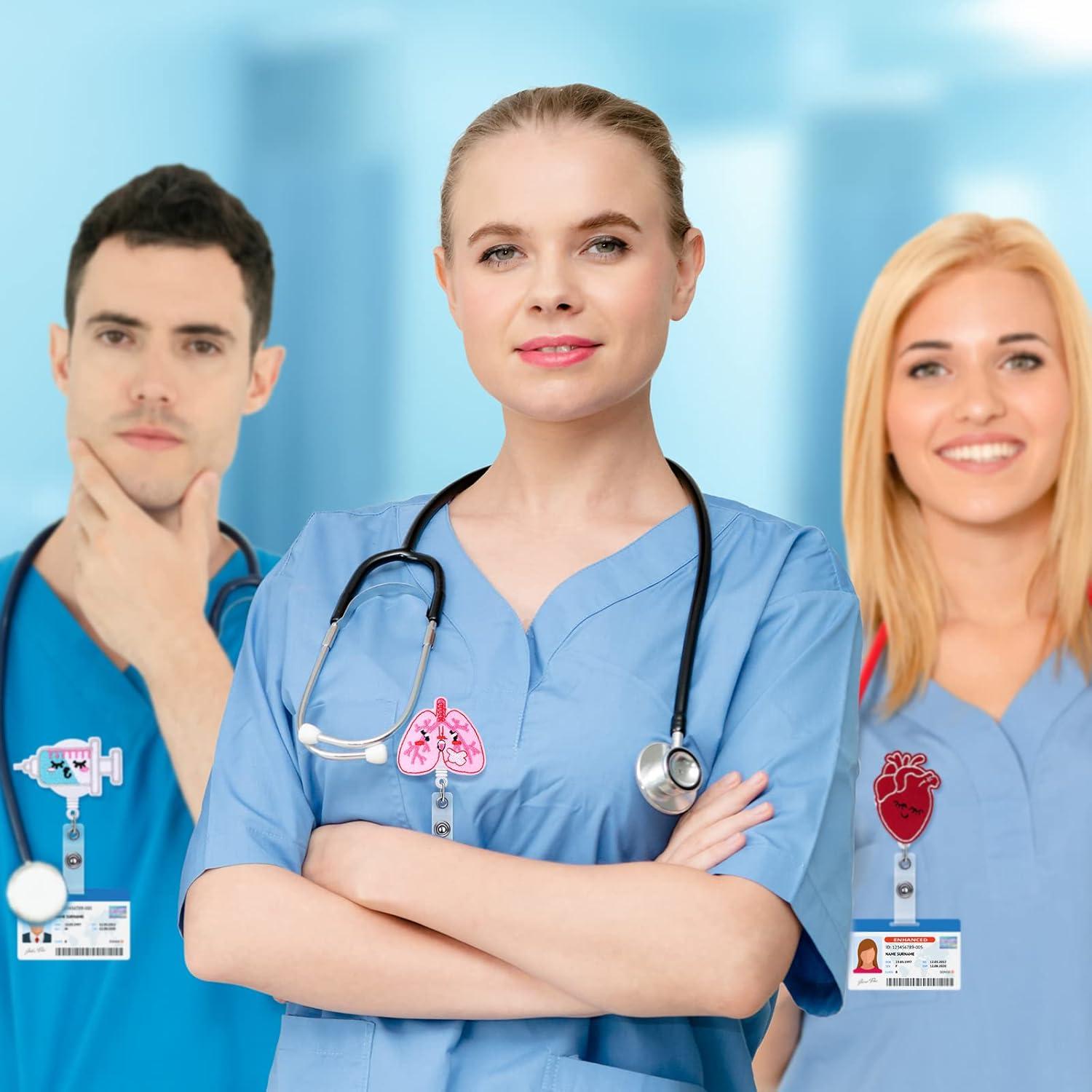 8 Ruedas de Insignia Retráctiles Zonon para Enfermeras