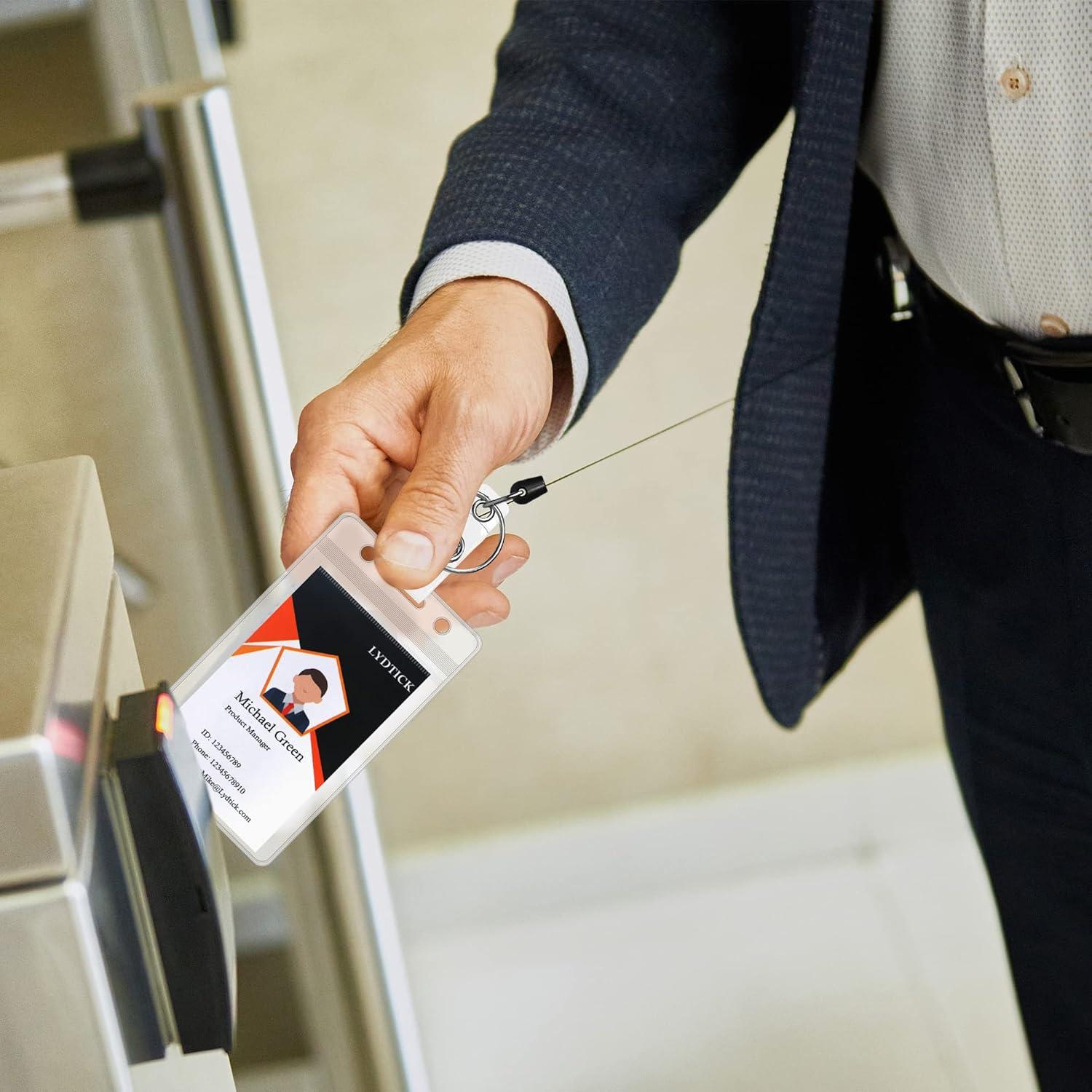 100 Portacarnets Retráctiles y Sujetadores de Identificación LYDTICK