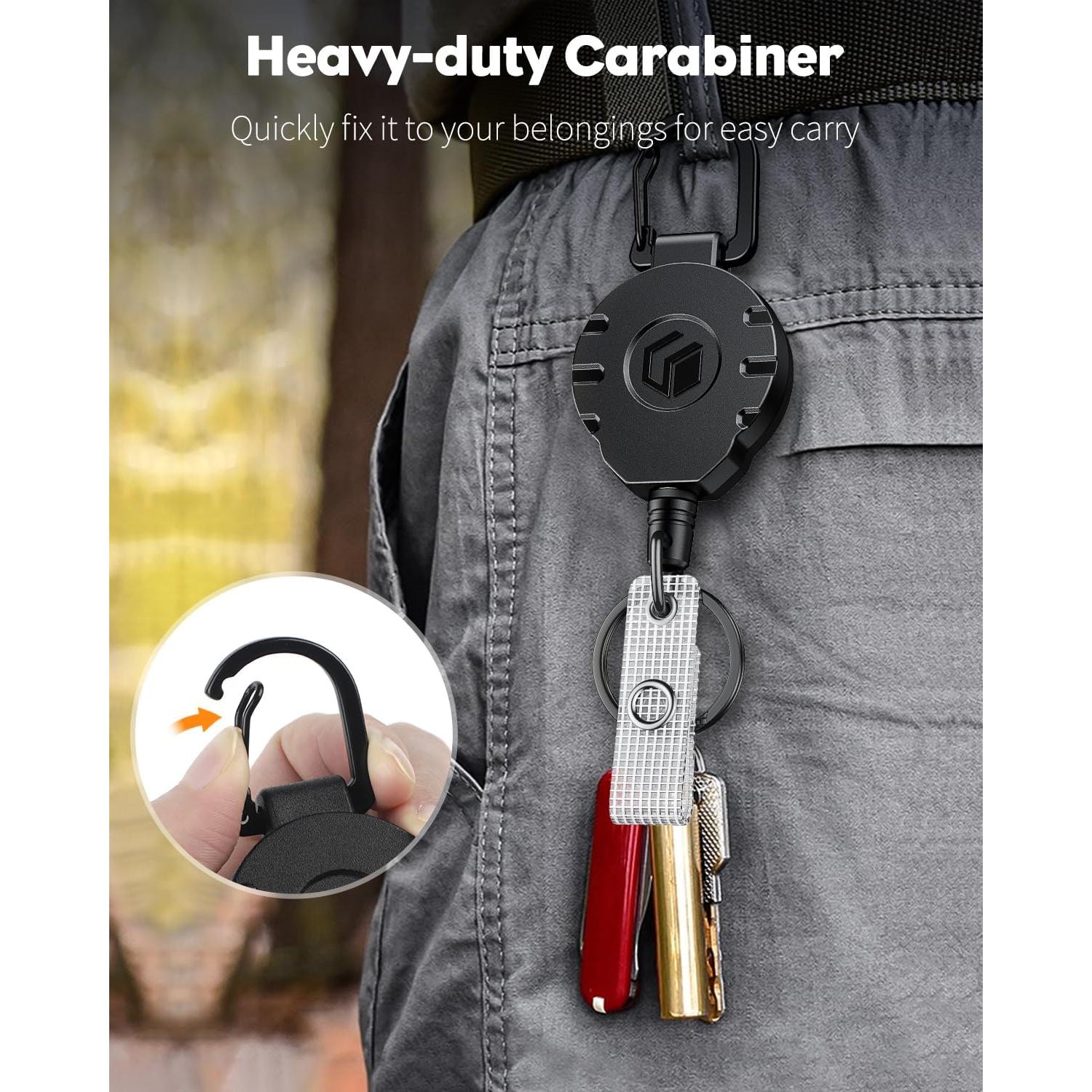 Portacarnet Retráctil Uniclife con Clip y Anillo de Llave