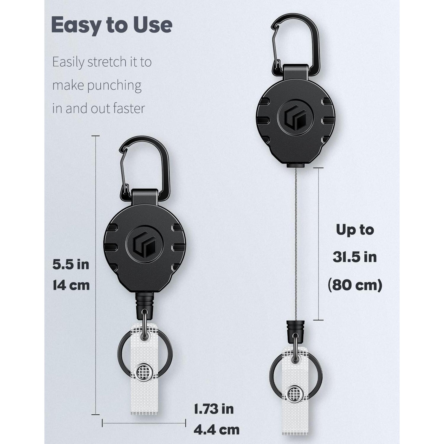 Portacarnet Retráctil Uniclife con Clip y Anillo de Llave