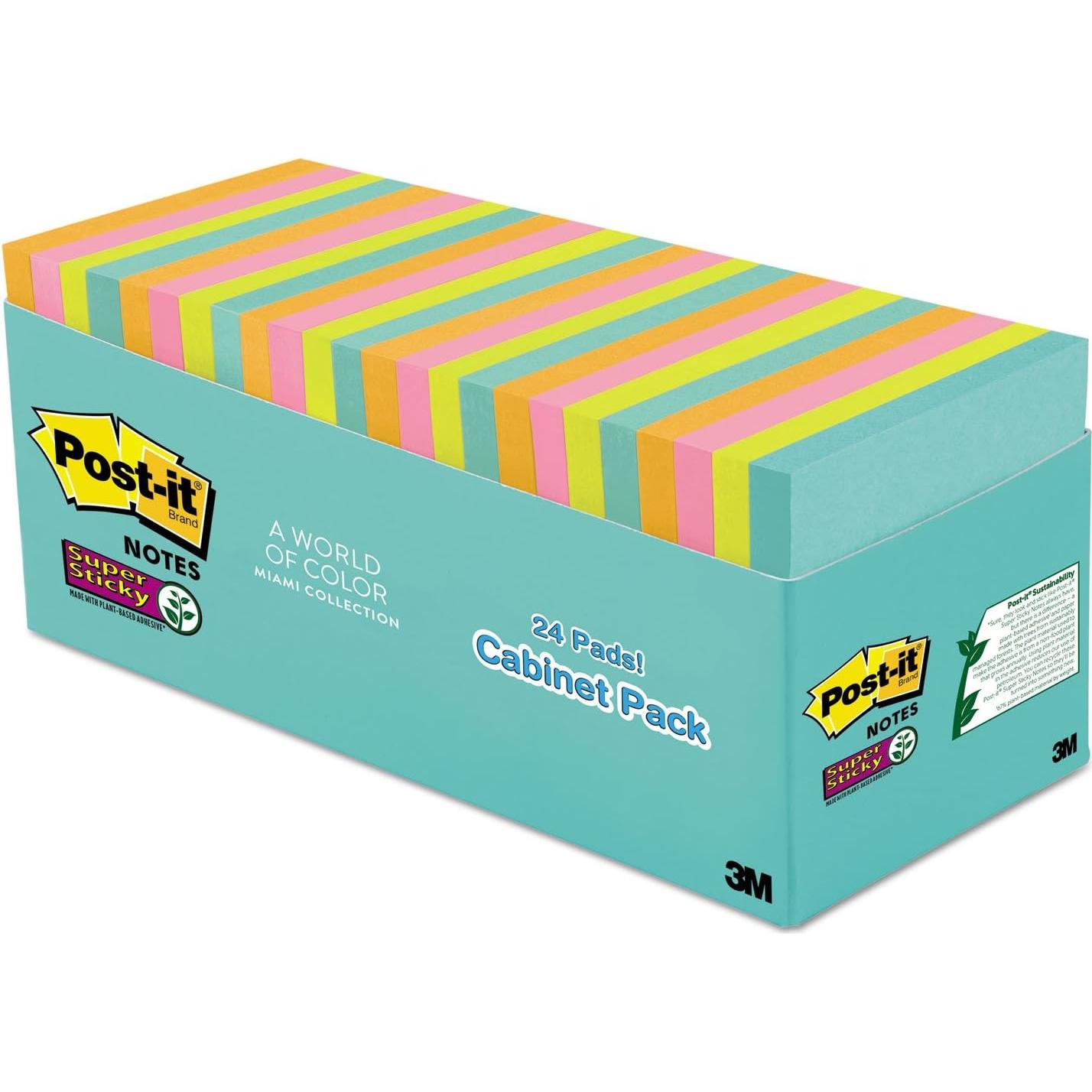 Notas Post-it Súper Adhesivas Neones Supernova 24 Blocs 7.6 cm