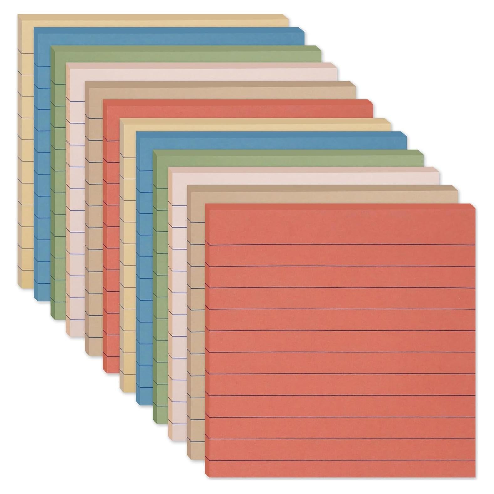 Notas Adhesivas Rayadas HCTBN 10.16x10.16 cm Vintage - Paquete de 12