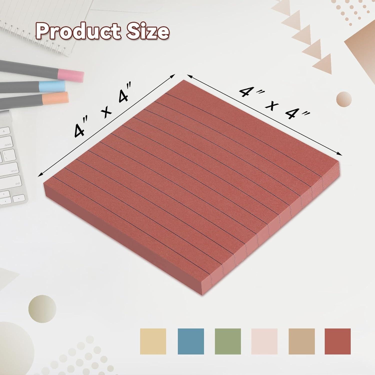 Notas Adhesivas Rayadas HCTBN 10.16x10.16 cm Vintage - Paquete de 12