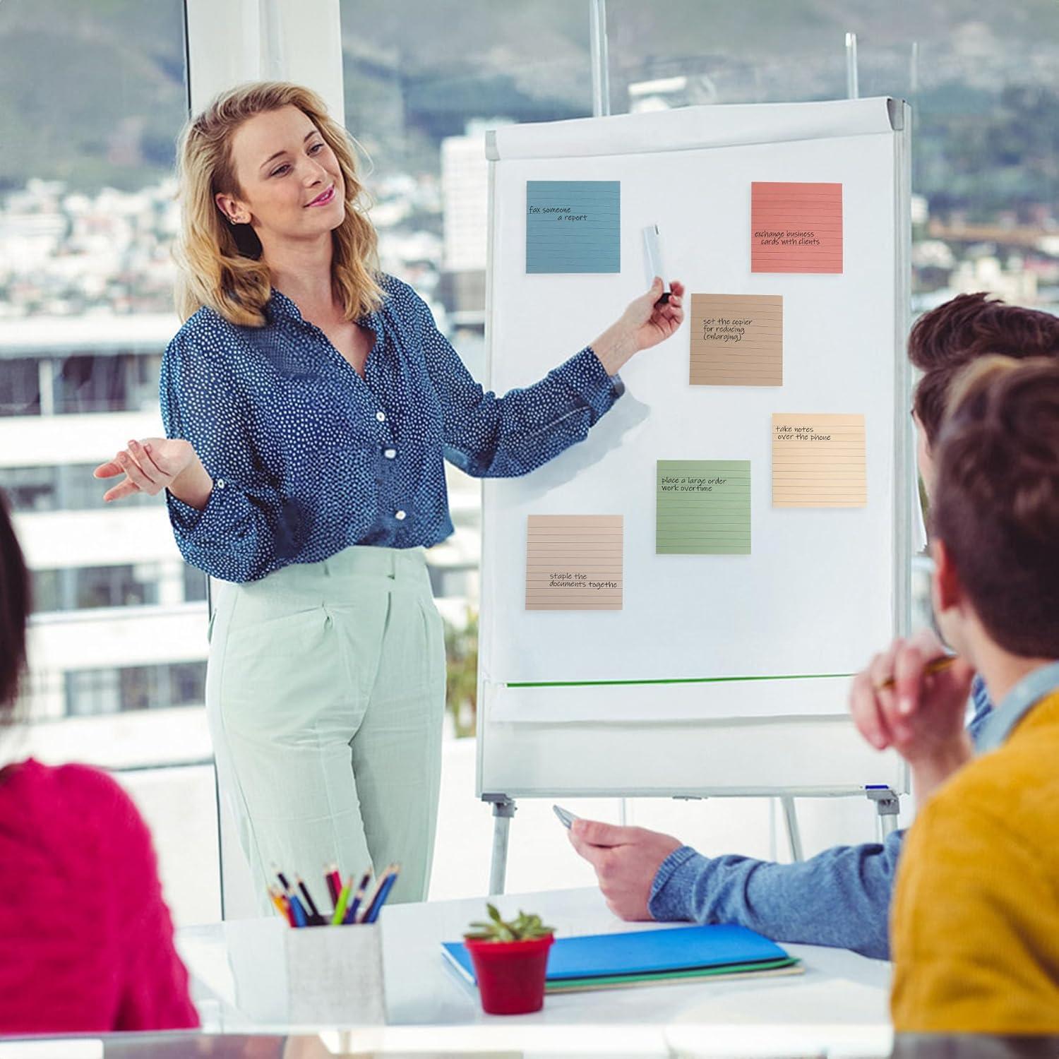 Notas Adhesivas Rayadas HCTBN 10.16x10.16 cm Vintage - Paquete de 12