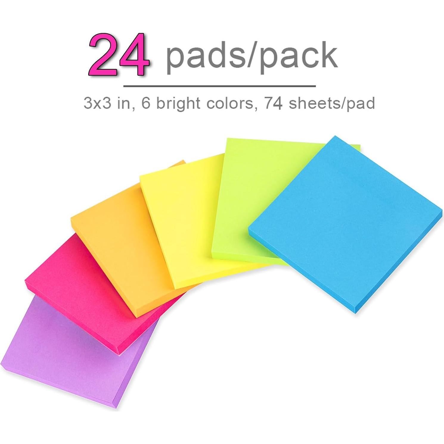 Notas Adhesivas Vanpad 3x3" Coloridas Paquete de 24 Pads