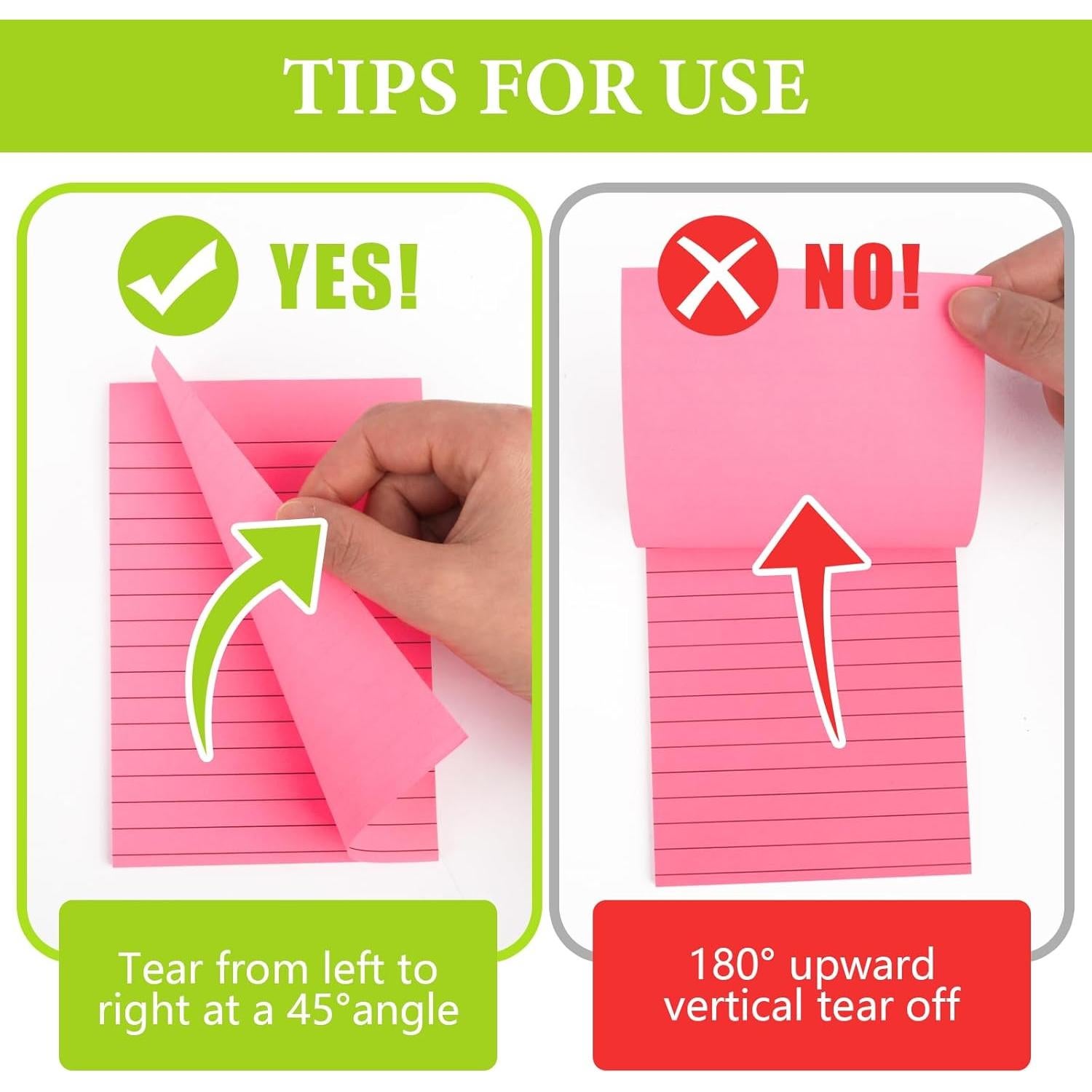 Paquete de 12 Notas Adhesivas Rayadas NESCCI 10x15 cm