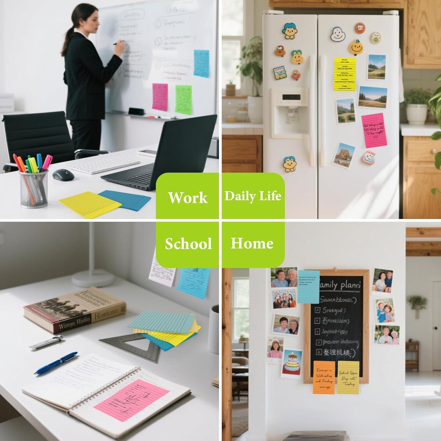 Paquete de 12 Notas Adhesivas Rayadas NESCCI 10x15 cm