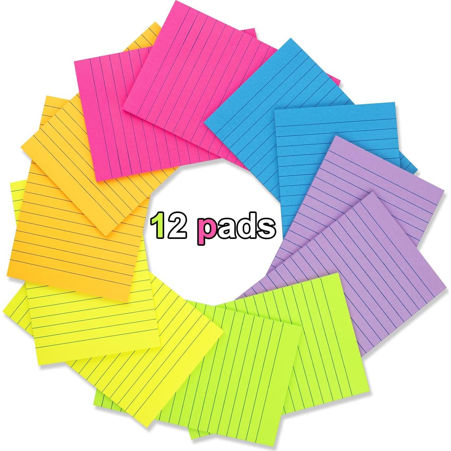 Notas Adhesivas Kozerite 10x15 cm Paquete de 12 Colores Brillantes