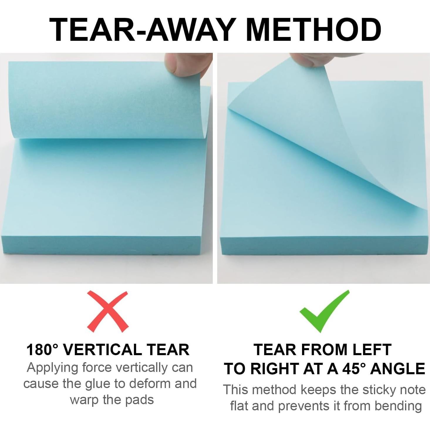 Notas Adhesivas 3x3 Realzeva - Paquete de 8 Colores Vibrantes