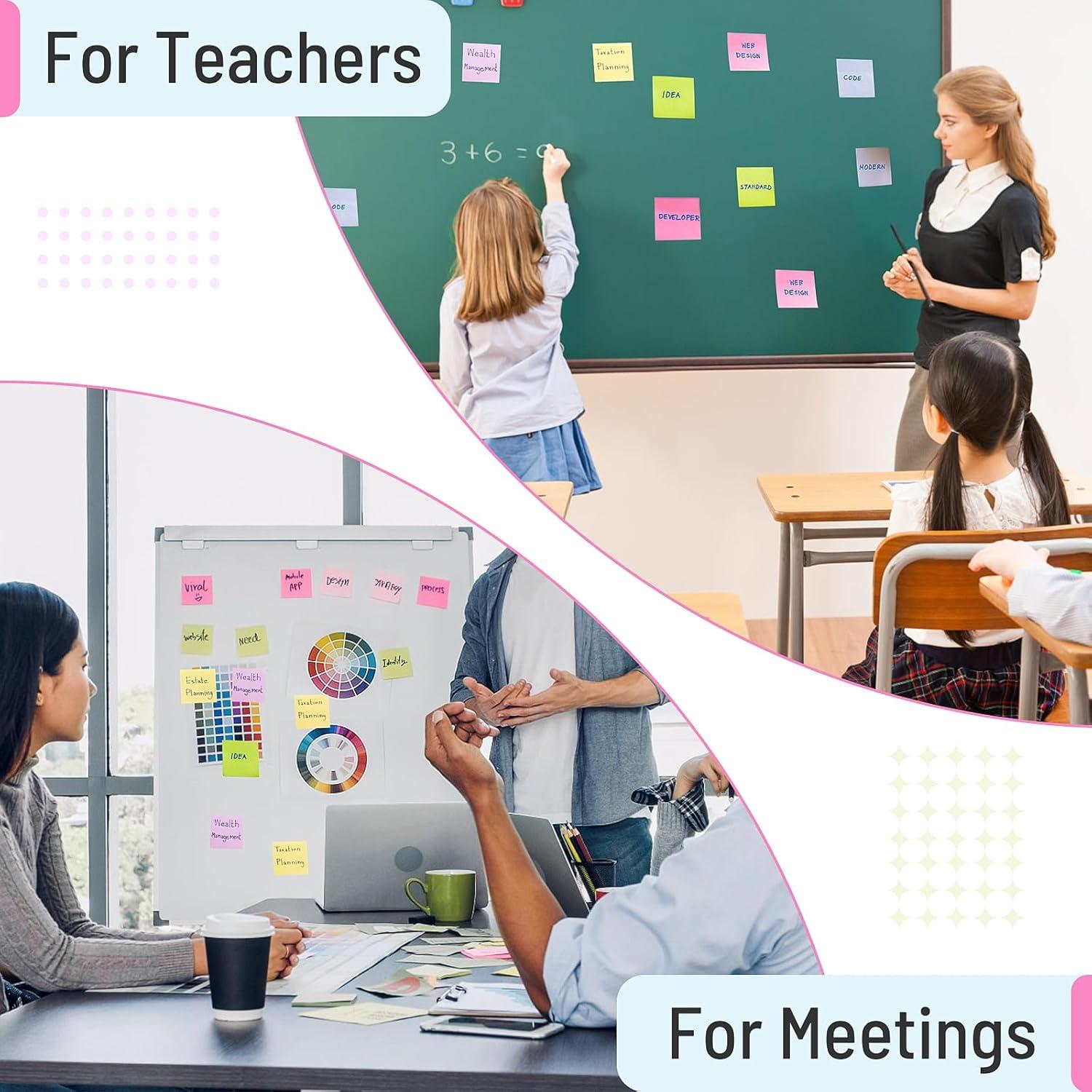 Notas Adhesivas AUYAARS 7.62cm x 7.62cm, 800 Hojas, 8 Colores