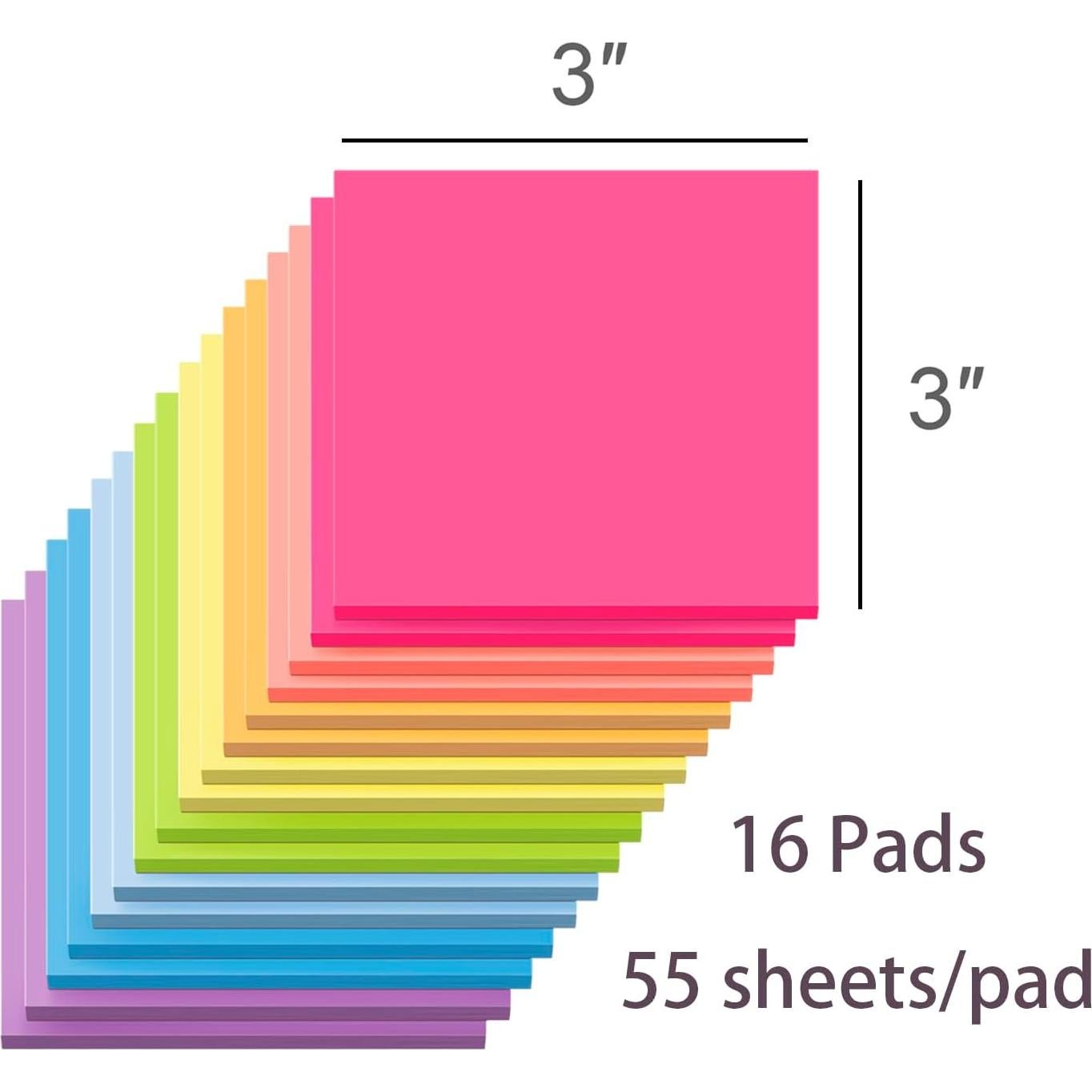 Notas Adhesivas Kozerite 3x3 cm - 16 Colores Brillantes