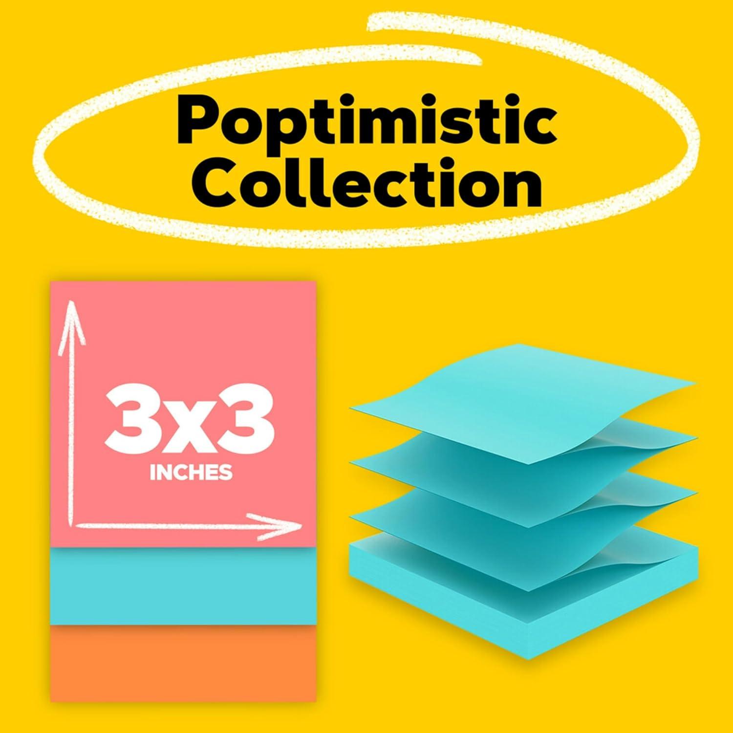 Notas Adhesivas Post-it Poptimista 7.6x7.6 cm 18 Blocs