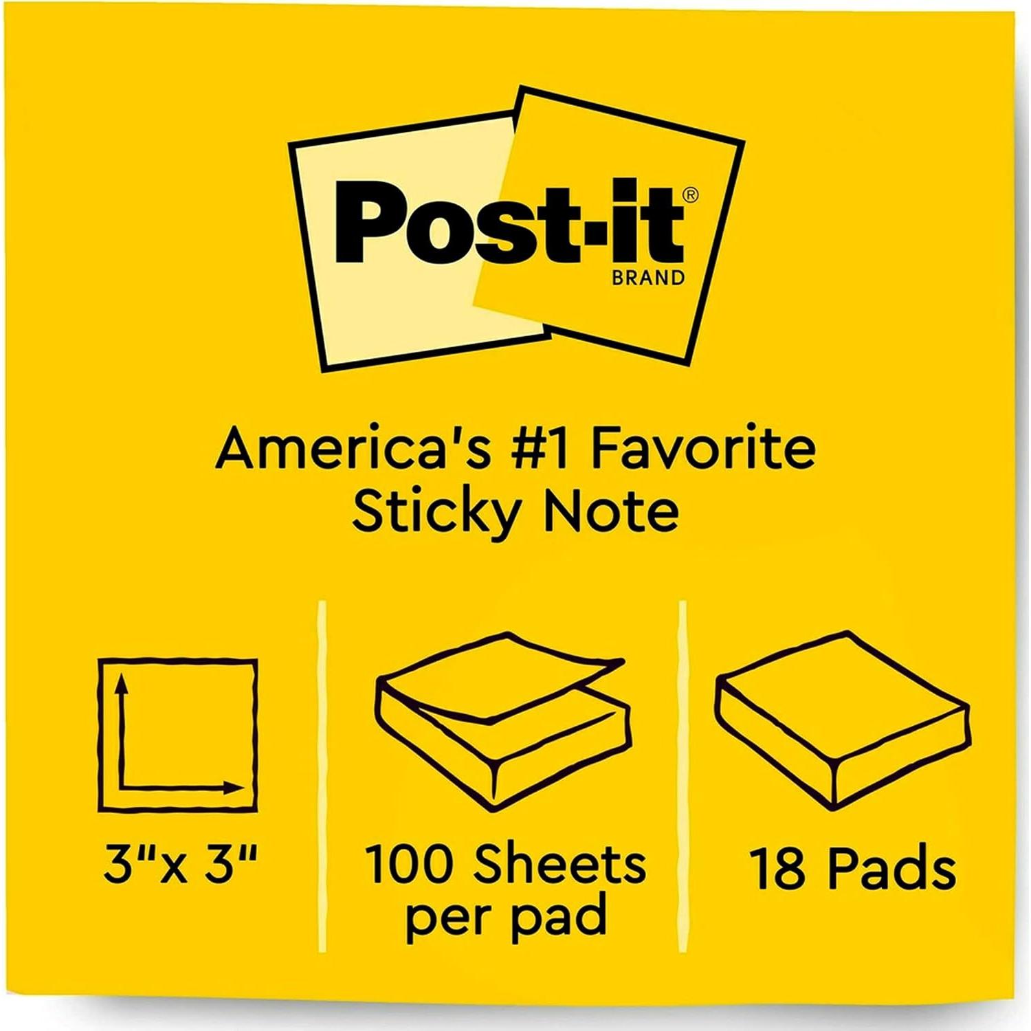Notas Adhesivas Post-it Poptimista 7.6x7.6 cm 18 Blocs