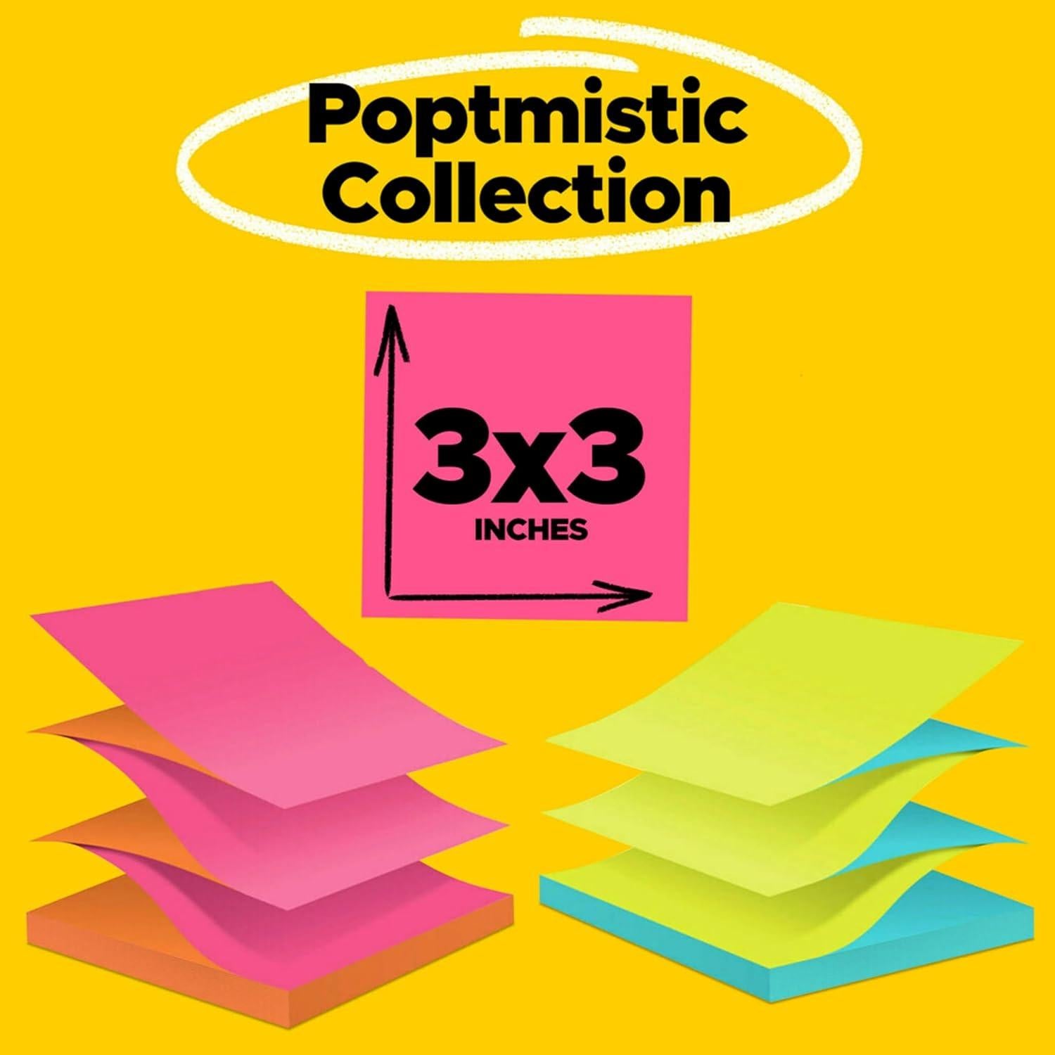 Notas adhesivas Post-it Poptimistic 7.6x7.6 cm 12 blocs