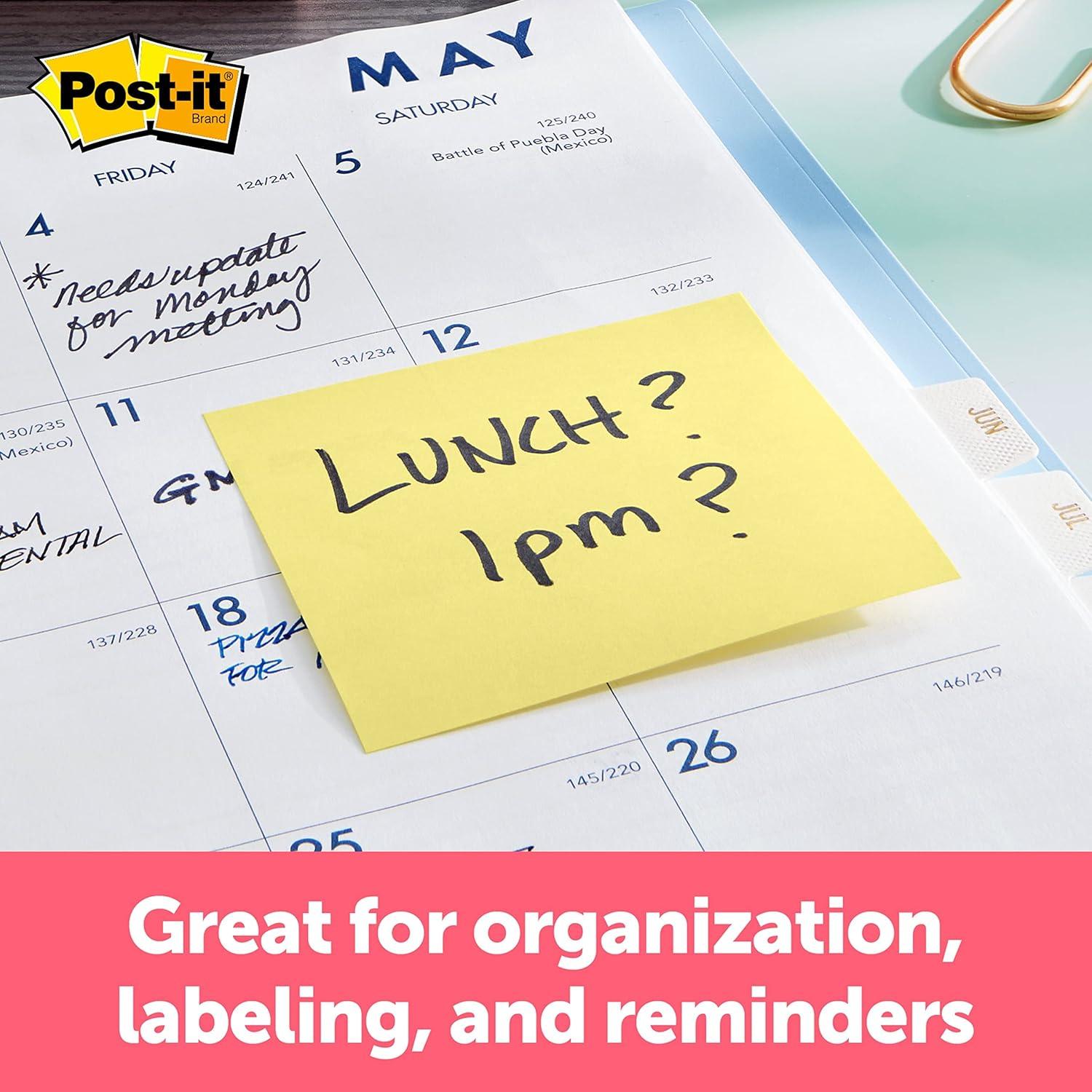 Notas Post-it Amarillo Canario 7.6x7.6 cm 4 Blocs 50 Hojas