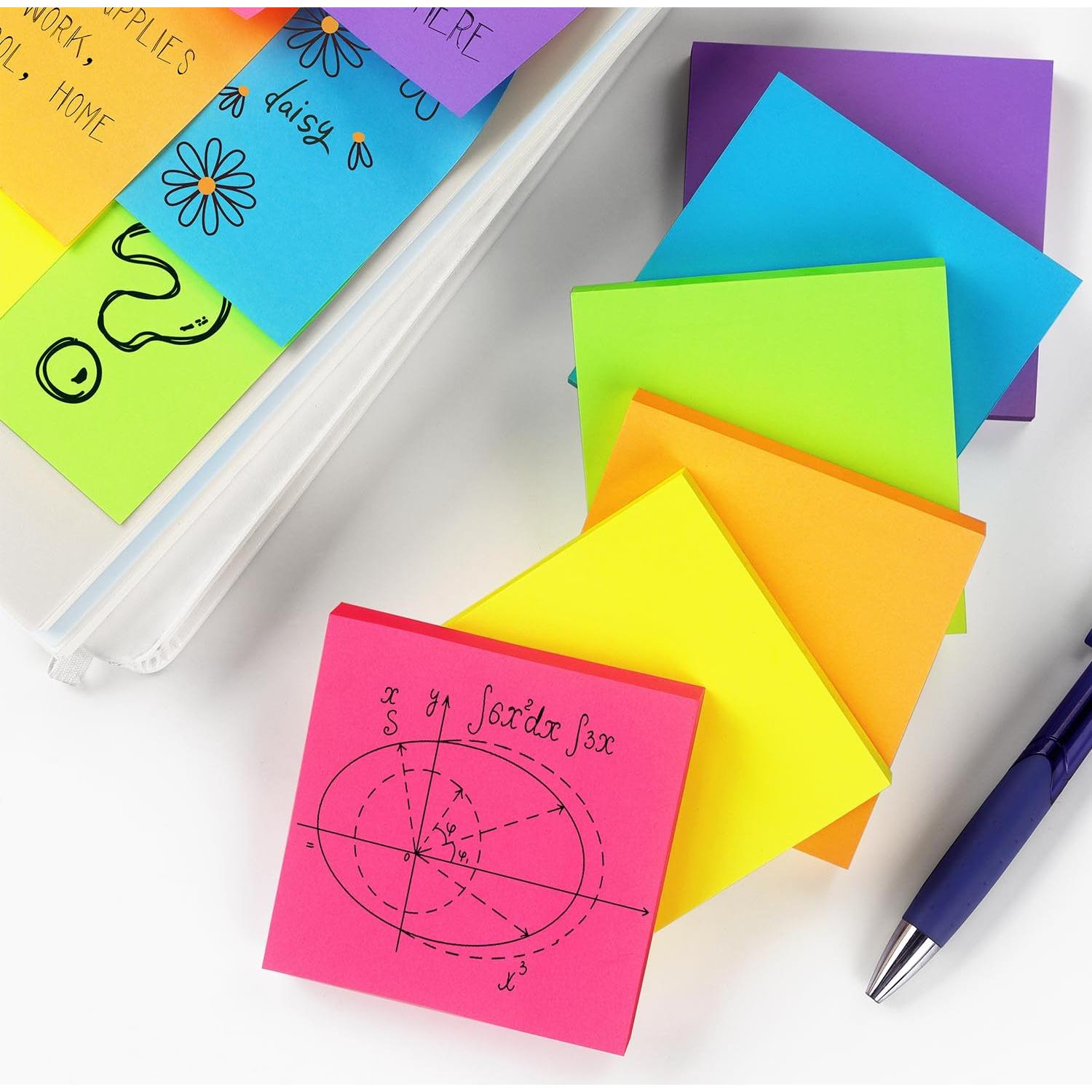 Notas Adhesivas Winner Aura 7.62x7.62 cm Colores Brillantes 600 Hojas