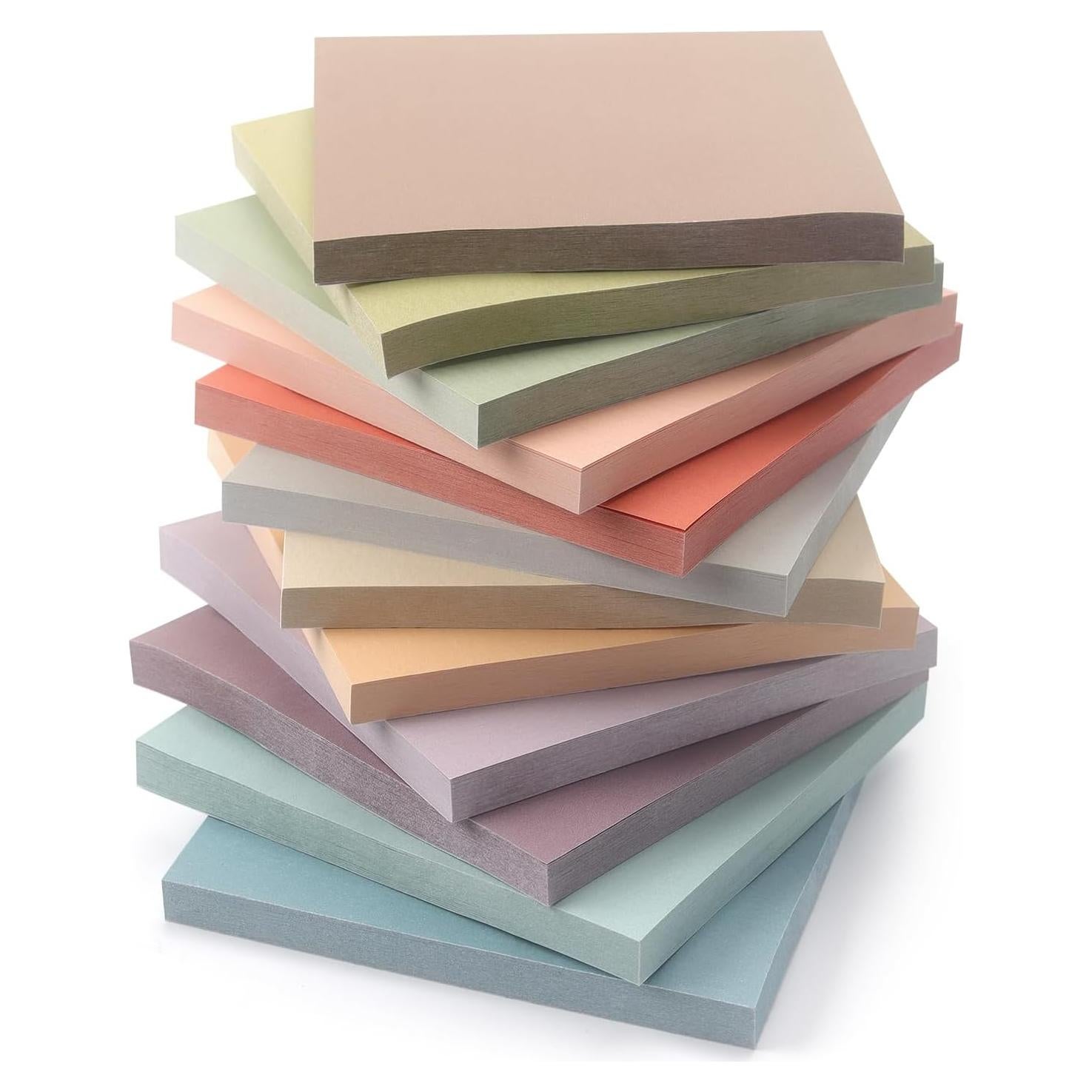 Notas Adhesivas Cuadradas Osboo 7.62 cm, 12 Colores Vintage, 50 Hojas