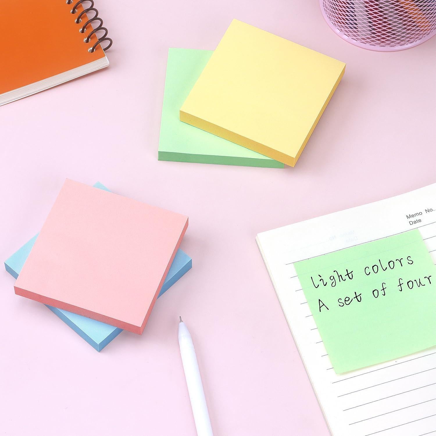 Notas Adhesivas 7.62x7.62 cm Lobo Oriental 4 Paquetes Pastel