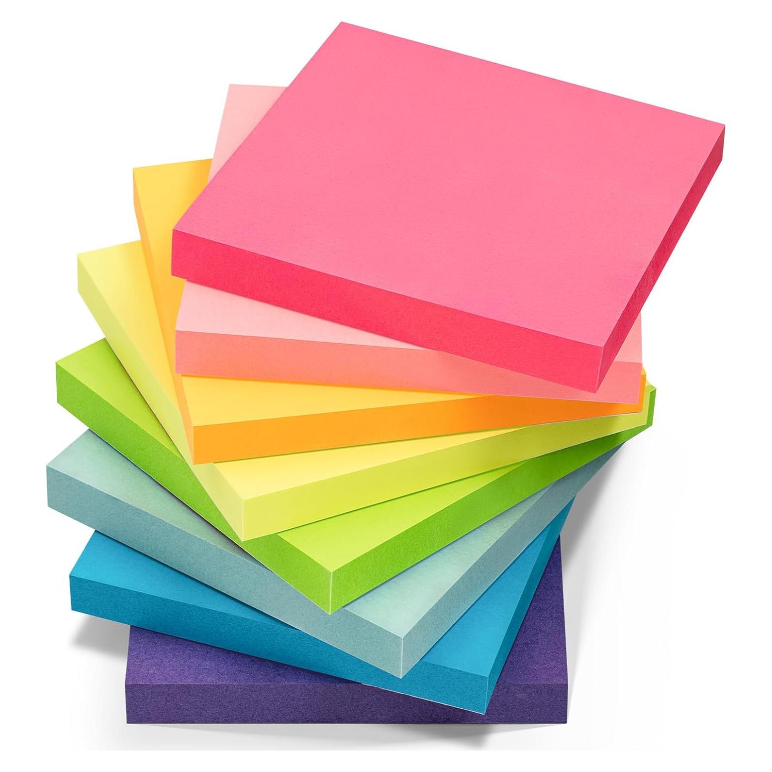 Notas Adhesivas HappyHapi 7.6x7.6 cm Paquete 8 Colores 80 Hojas