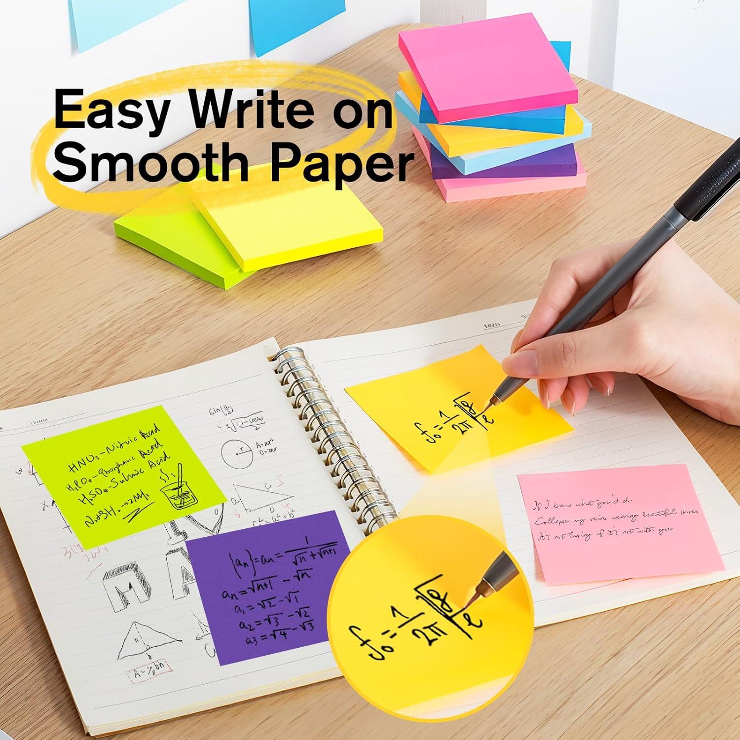 Notas Adhesivas HappyHapi 7.6x7.6 cm Paquete 8 Colores 80 Hojas