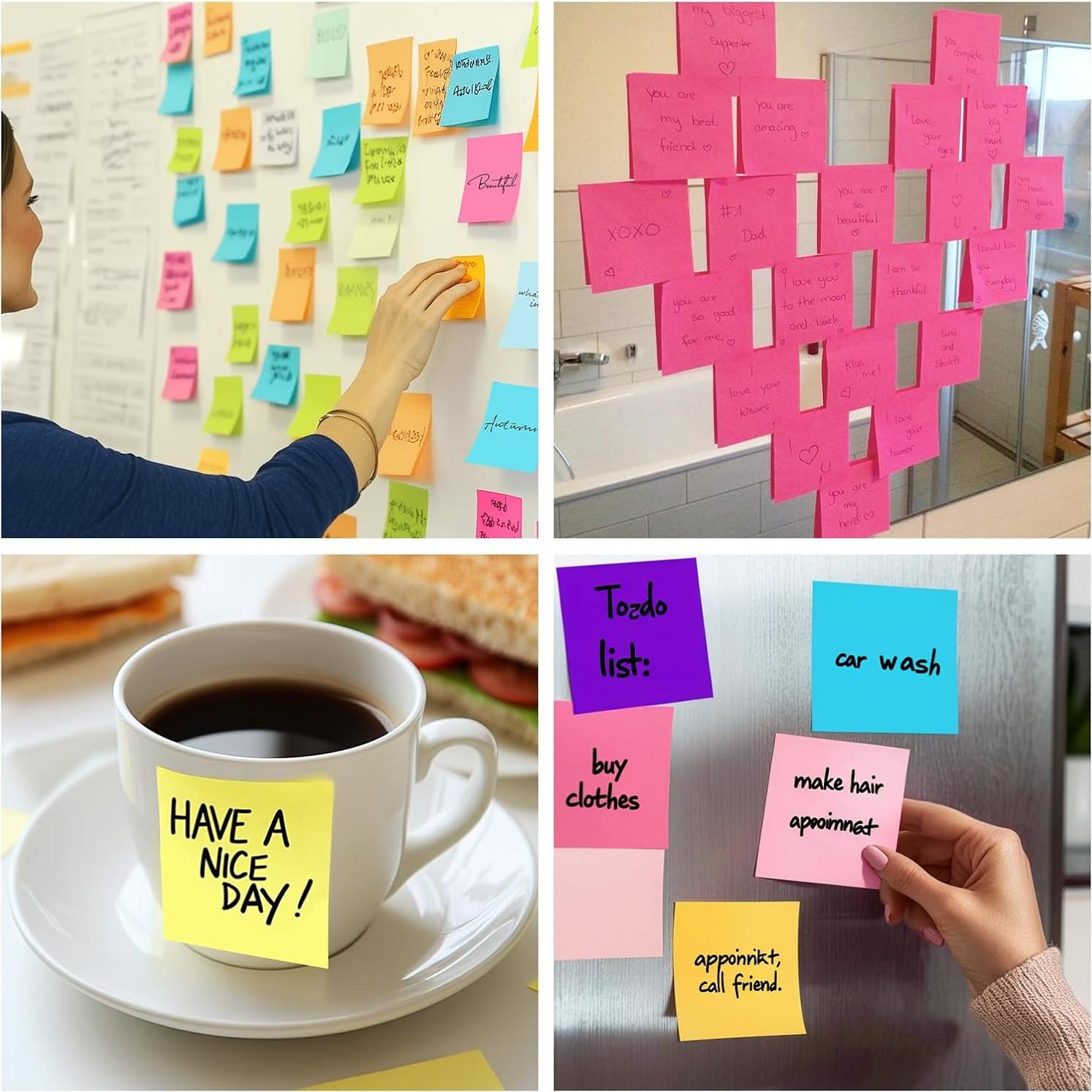 Notas Adhesivas HappyHapi 7.6x7.6 cm Paquete 8 Colores 80 Hojas