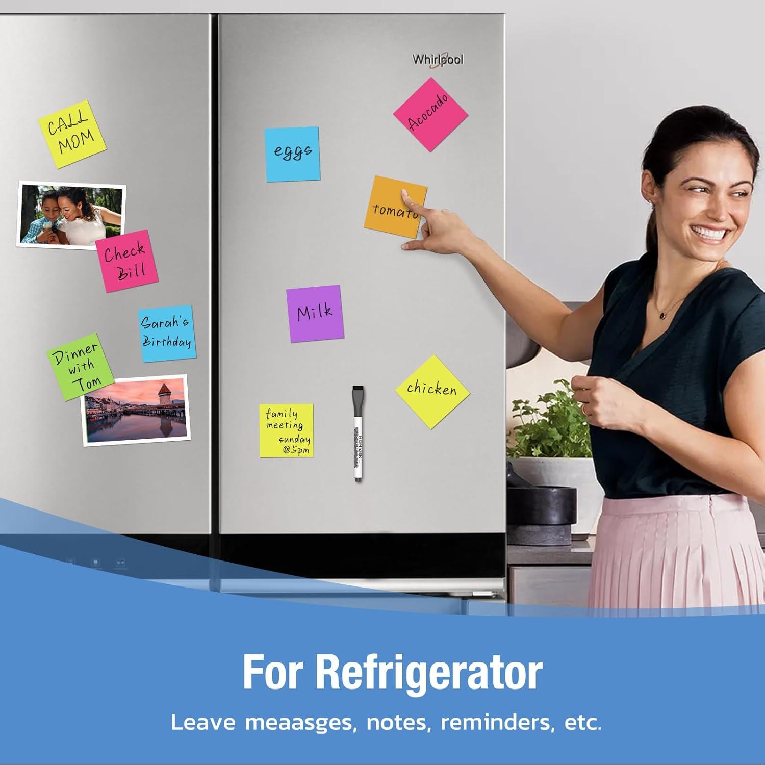 Notas Adhesivas Magnéticas Reutilizables HOMiDEK 30 Pcs 7.62x7.62 cm