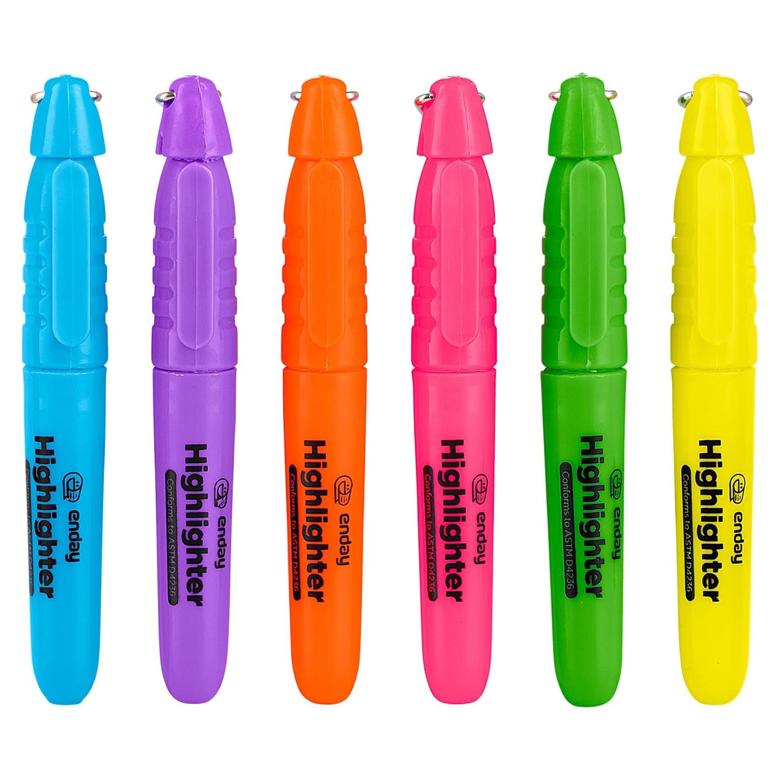 Marcadores de Texto Enday Surtidos 6 Colores Punta Biselada