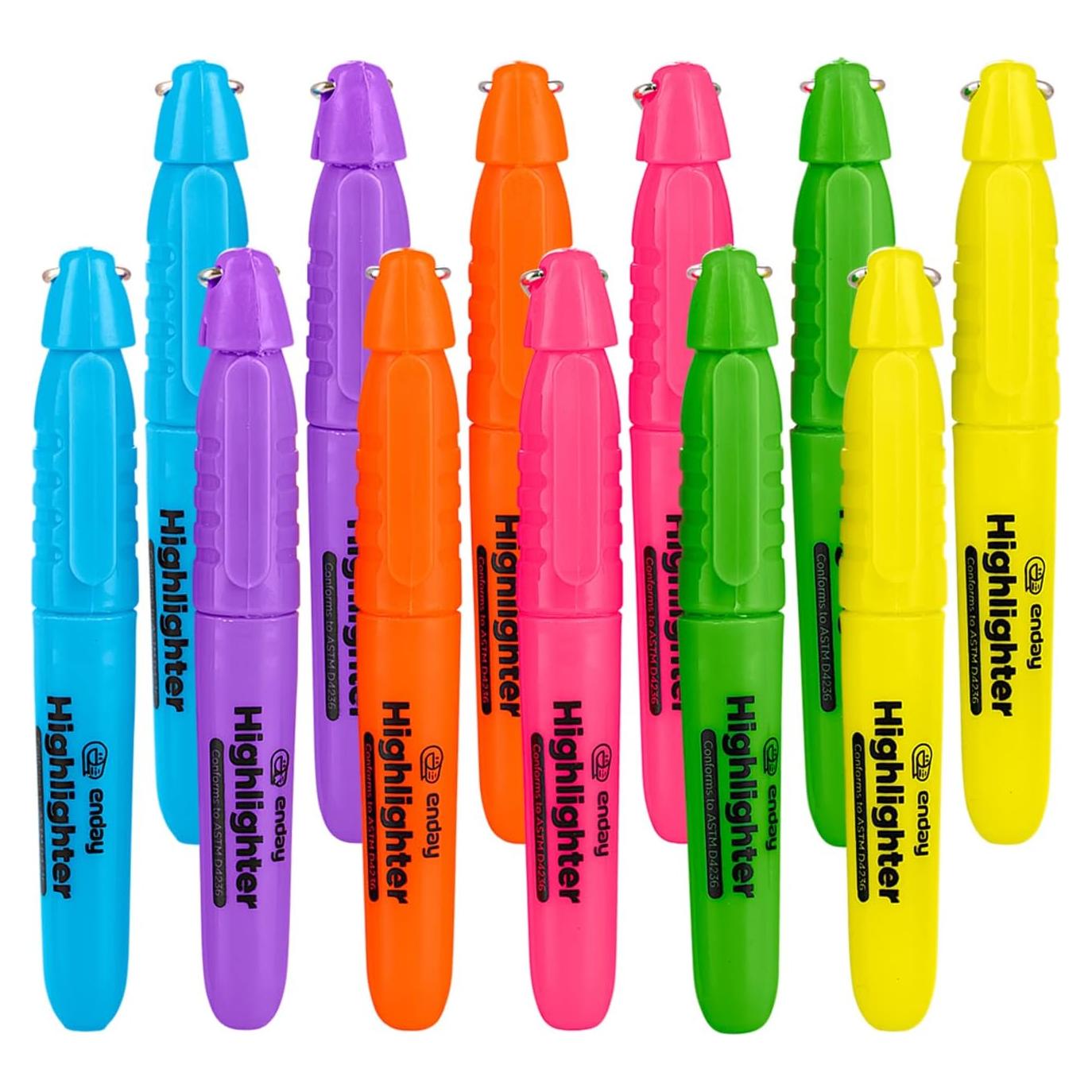 Marcadores Fluorescentes Mini Emraw - 12 Colores Asortidos