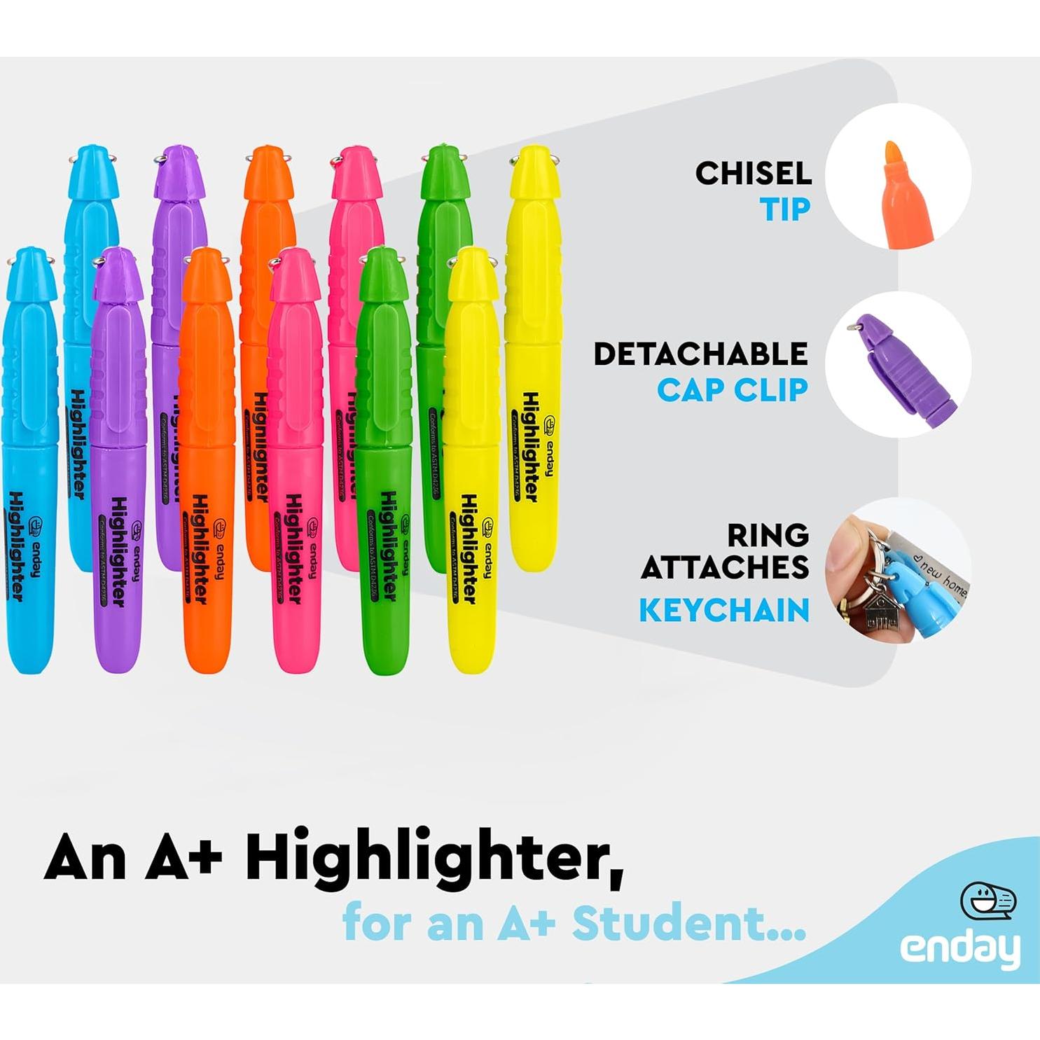 Marcadores Fluorescentes Mini Emraw - 12 Colores Asortidos