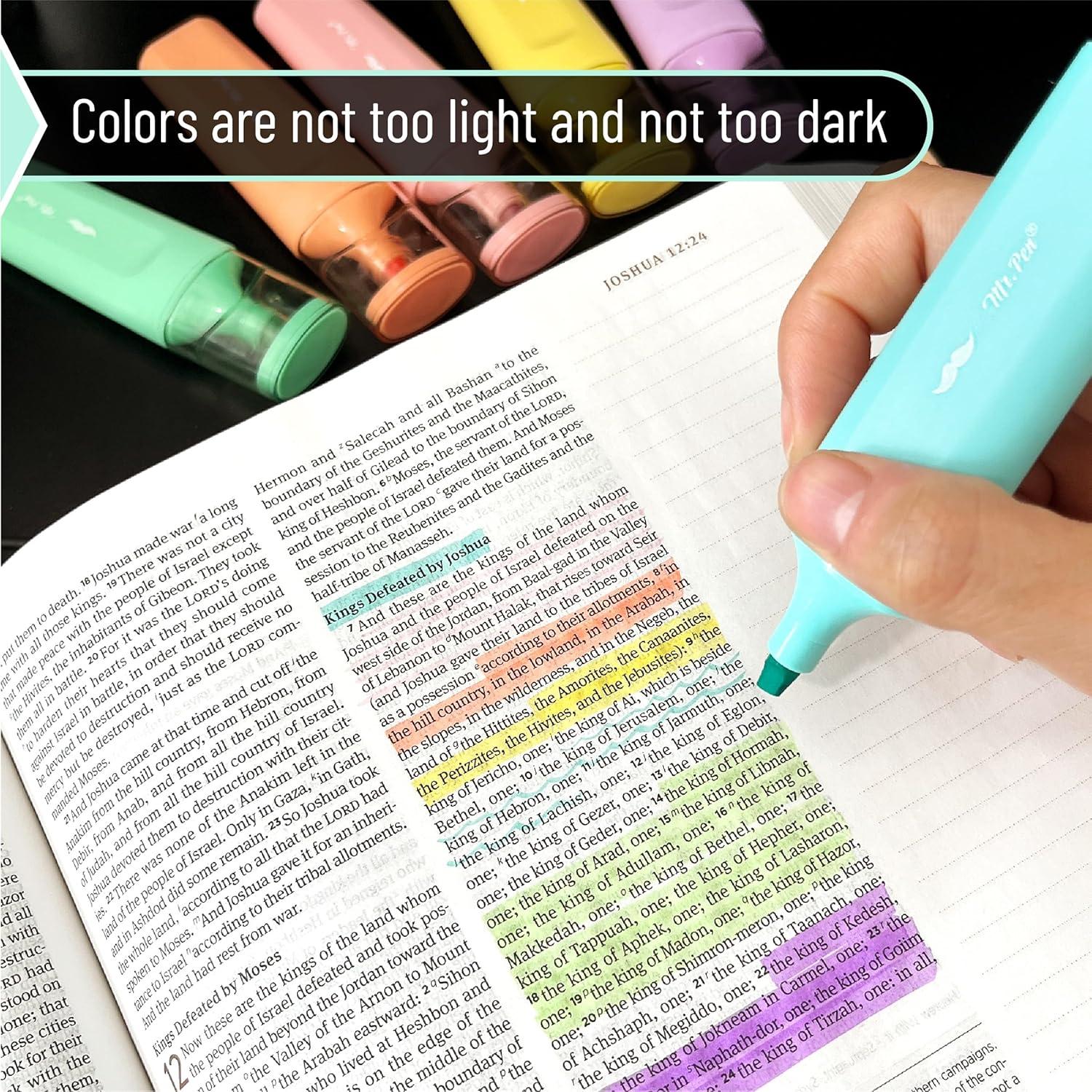 Marcadores de Resaltador Mr. Pen - Paquete de 6 Colores Pastel