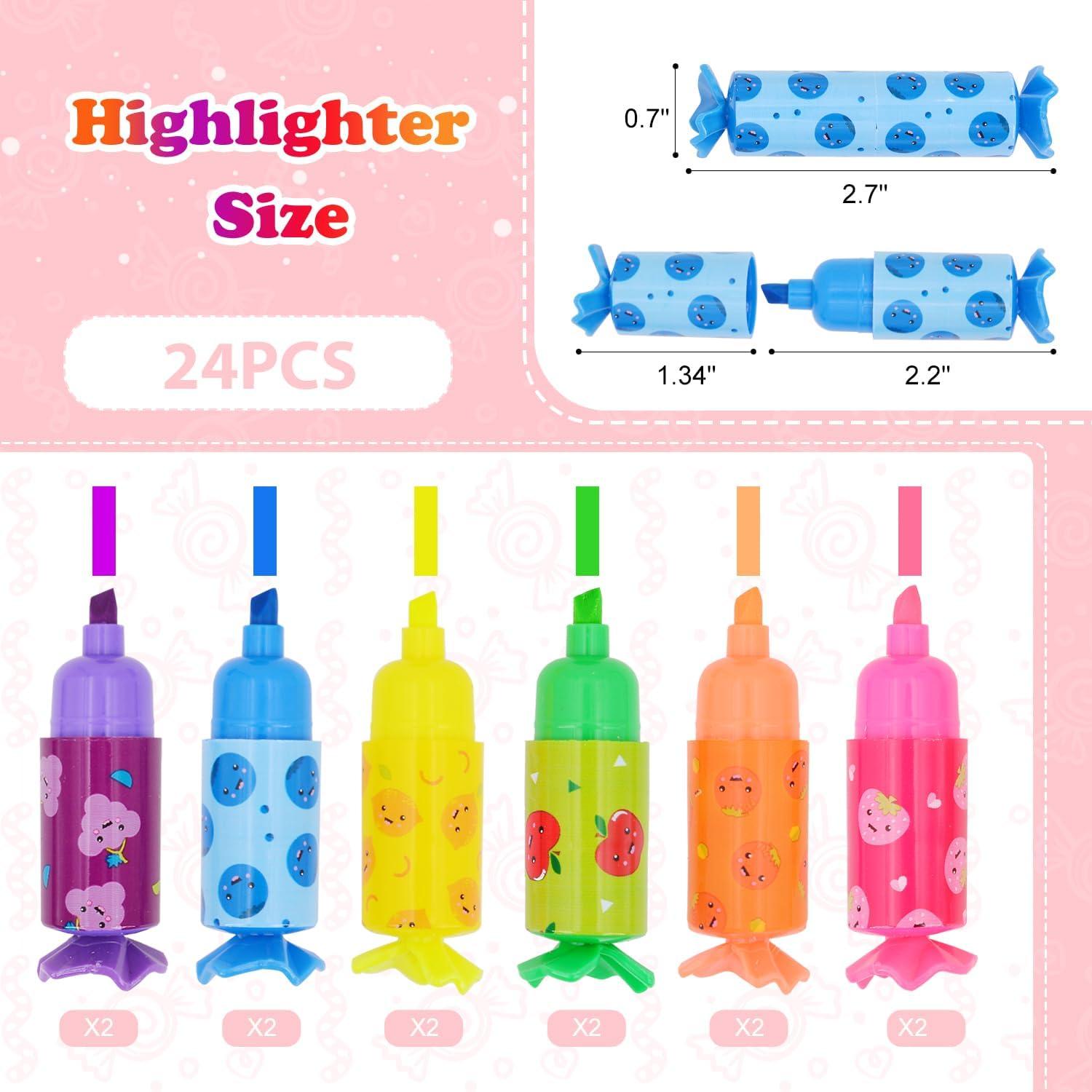 Marcadores Fluorescentes Eki Shoal - 24 Piezas Mini Kawaii