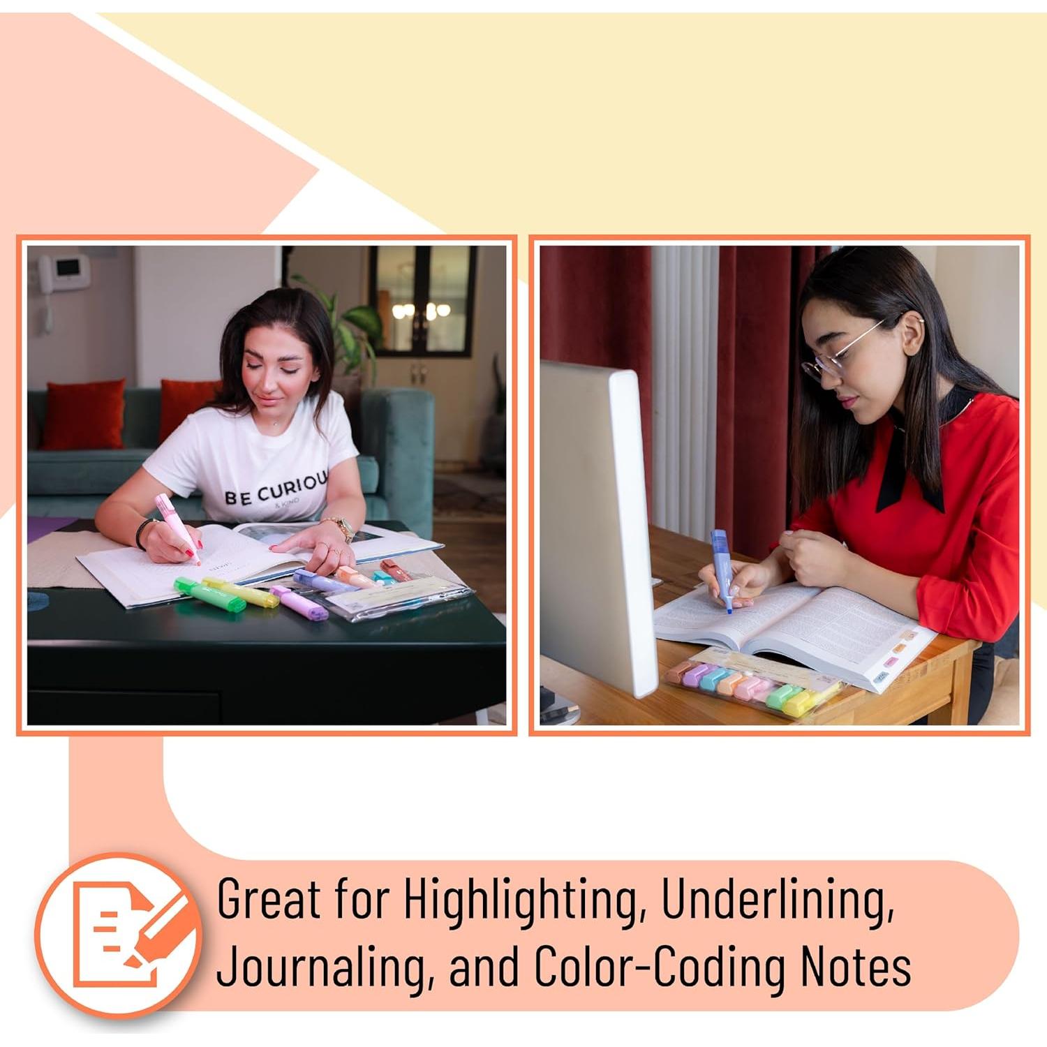 Resaltadores Pastel Mr. Pen 8 Pcs Punta Cuchilla 0.5-2mm