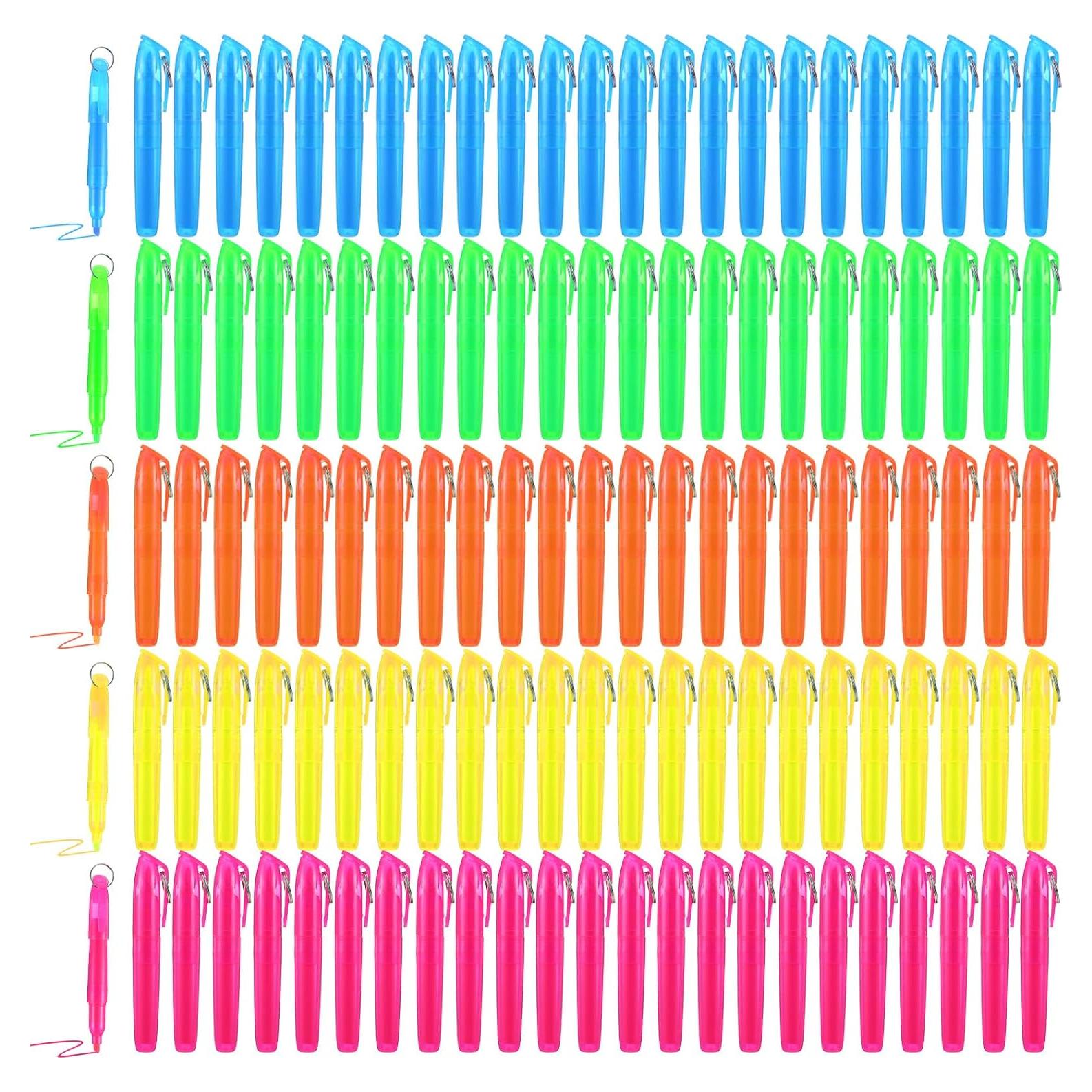 120 Mini Marcadores Fluorescentes Tolare Punta Chisel 8.5cm