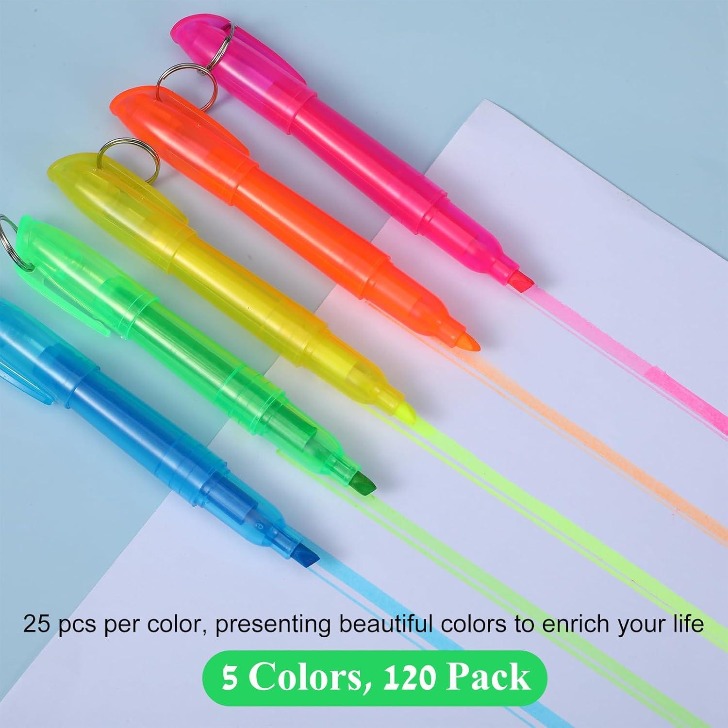 120 Mini Marcadores Fluorescentes Tolare Punta Chisel 8.5cm