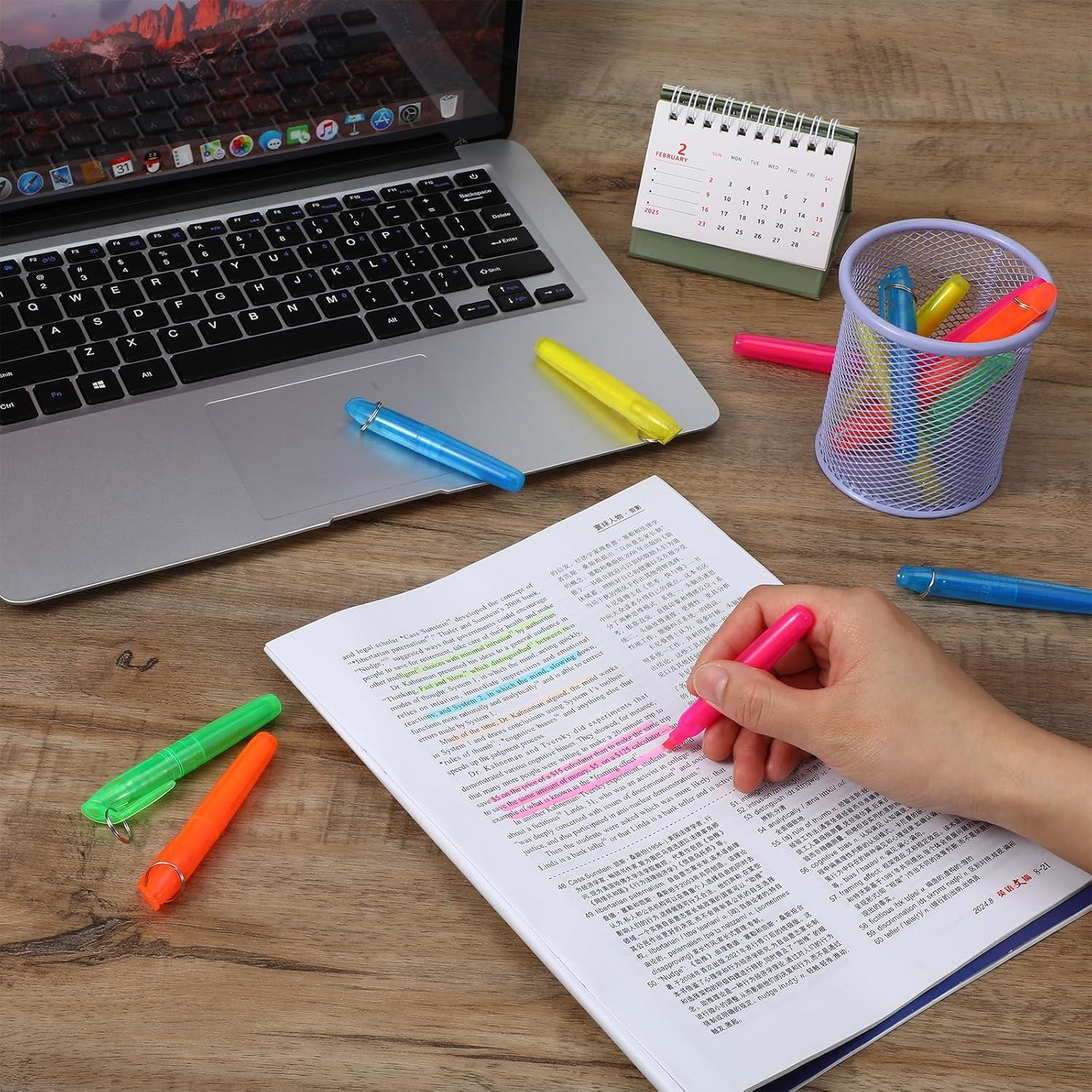 120 Mini Marcadores Fluorescentes Tolare Punta Chisel 8.5cm