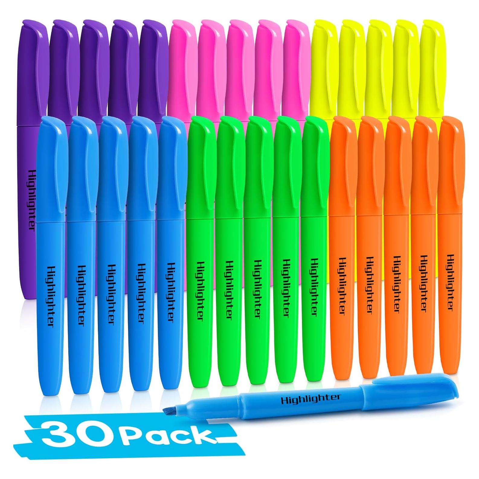 Marcadores Fluorescentes V-Opitos 30 Piezas Multicolor Sin Sangrado