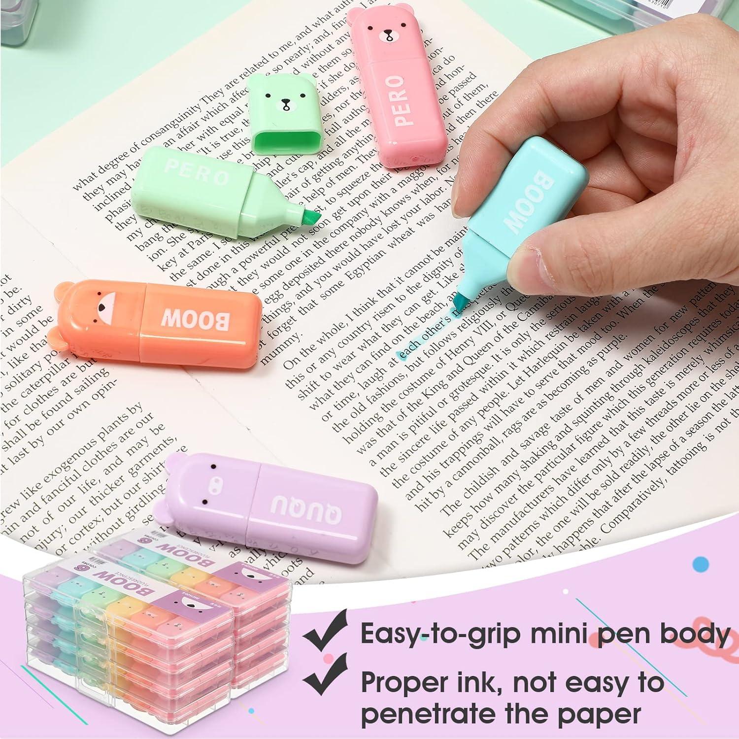 Set de 60 Mini Bolígrafos y Resaltadores Kawaii Fuutreo