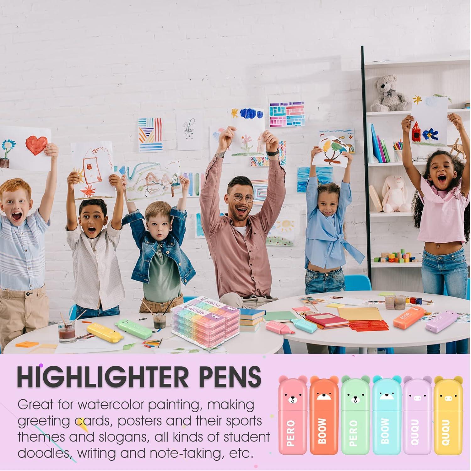 Set de 60 Mini Bolígrafos y Resaltadores Kawaii Fuutreo